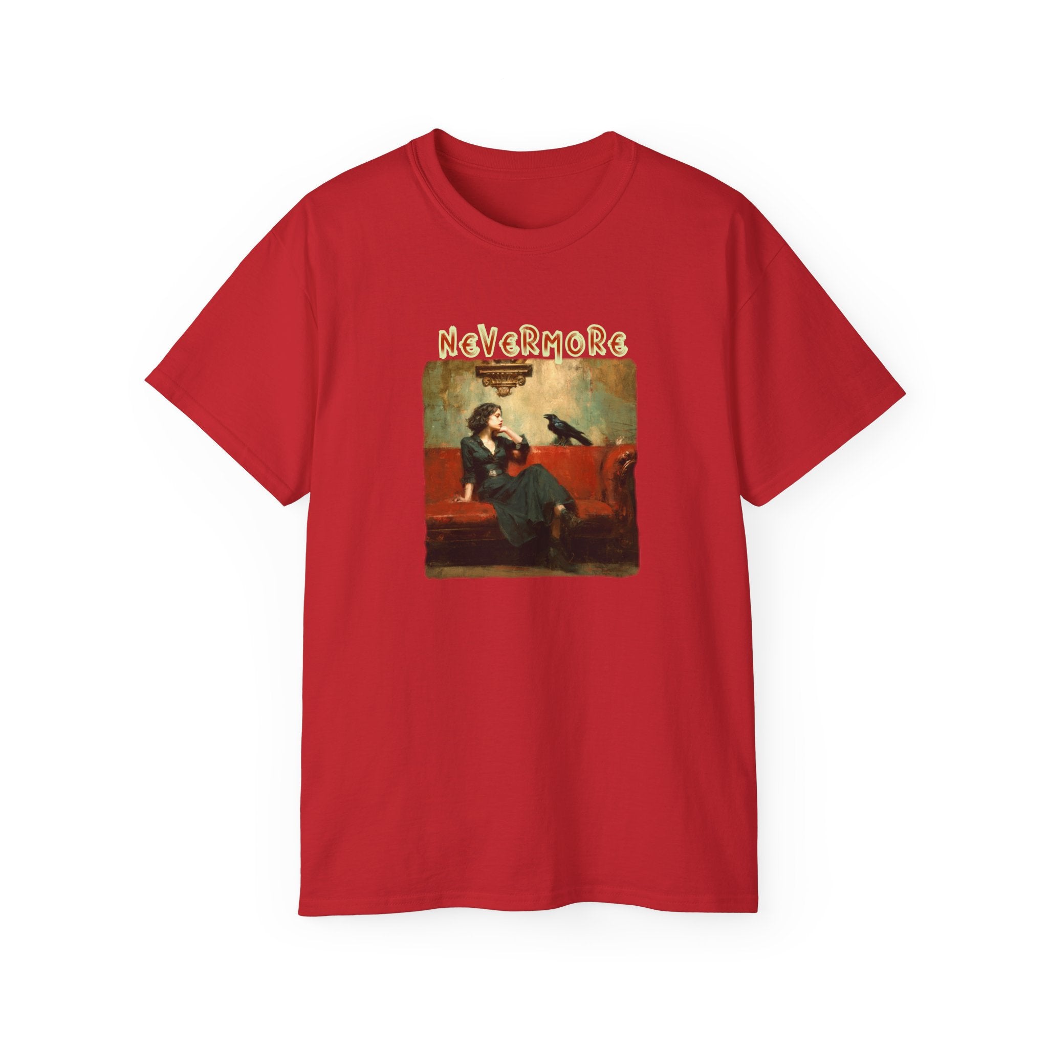 'Nevermore' Raven T-shirt — Edgar Allan Poe. Soft thick cotton Art print T-Shirt