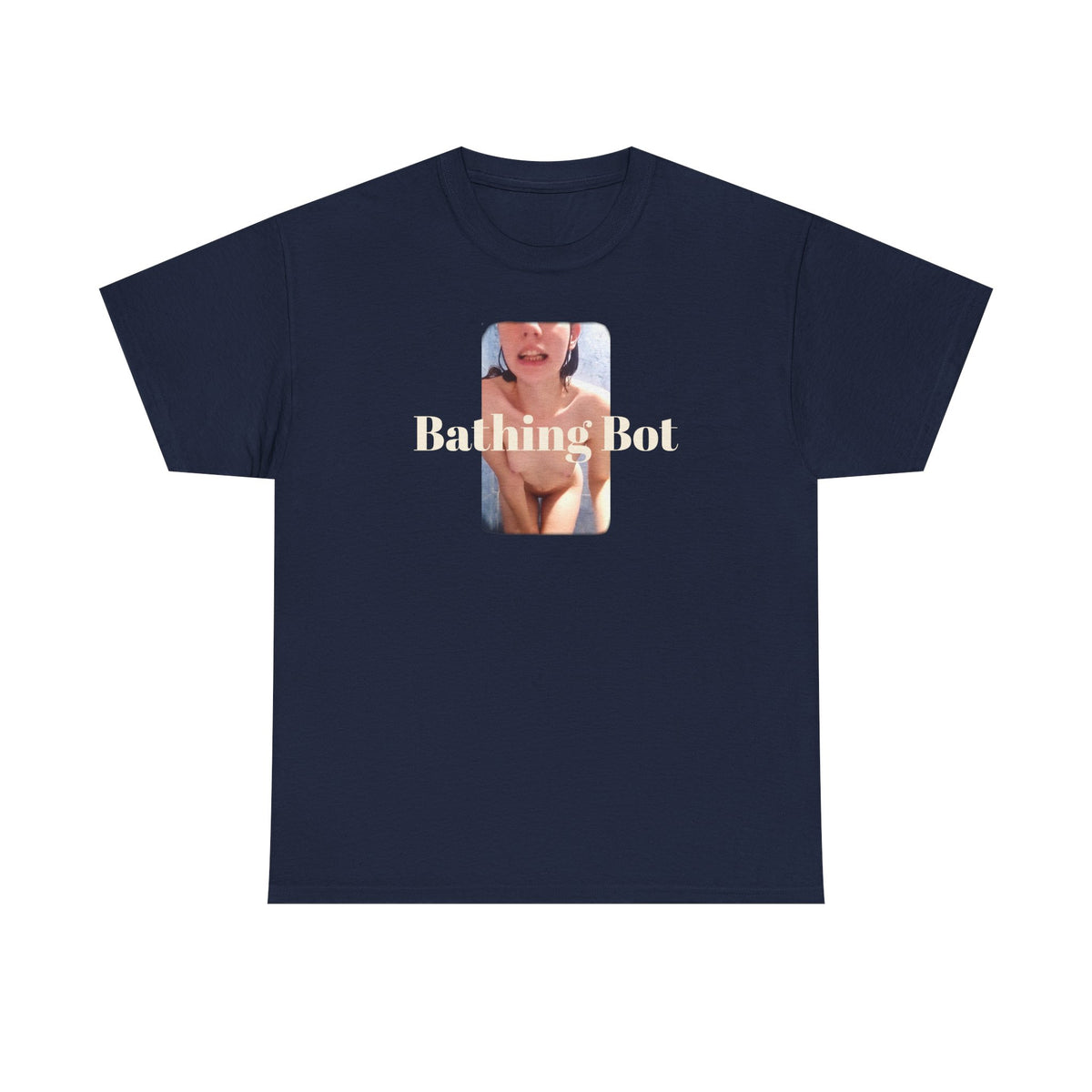 Bathing Bot T‑Shirt — Retro Photo Graphic nude on a heavy cotton T shirt