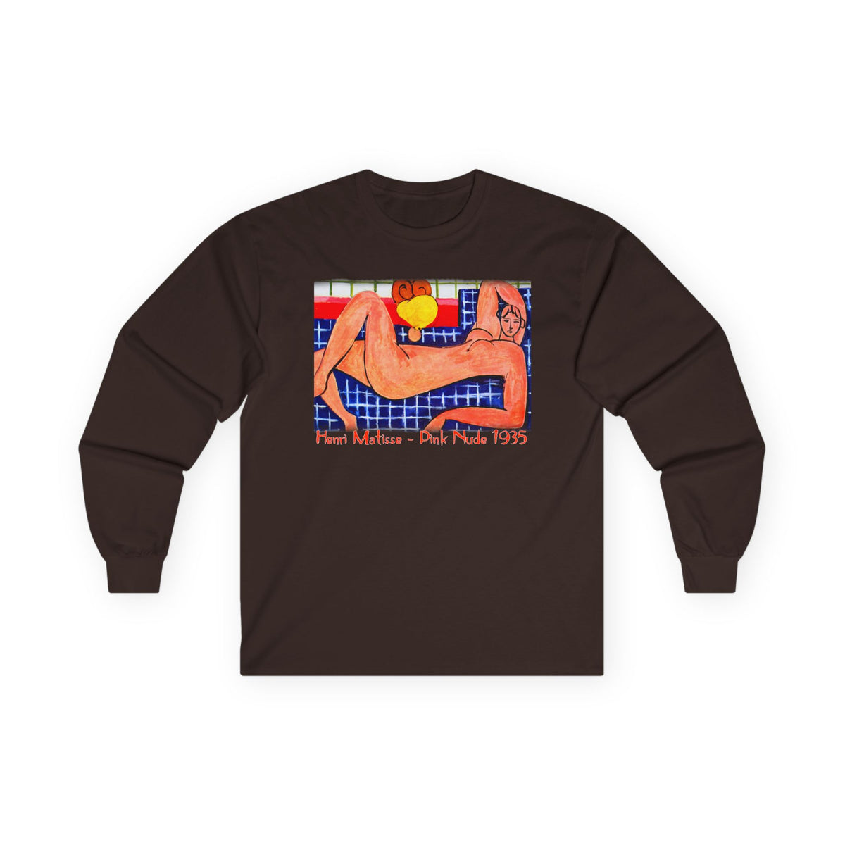 Pink Nude Henri Matisse Art print on long sleeve cotton T shirt