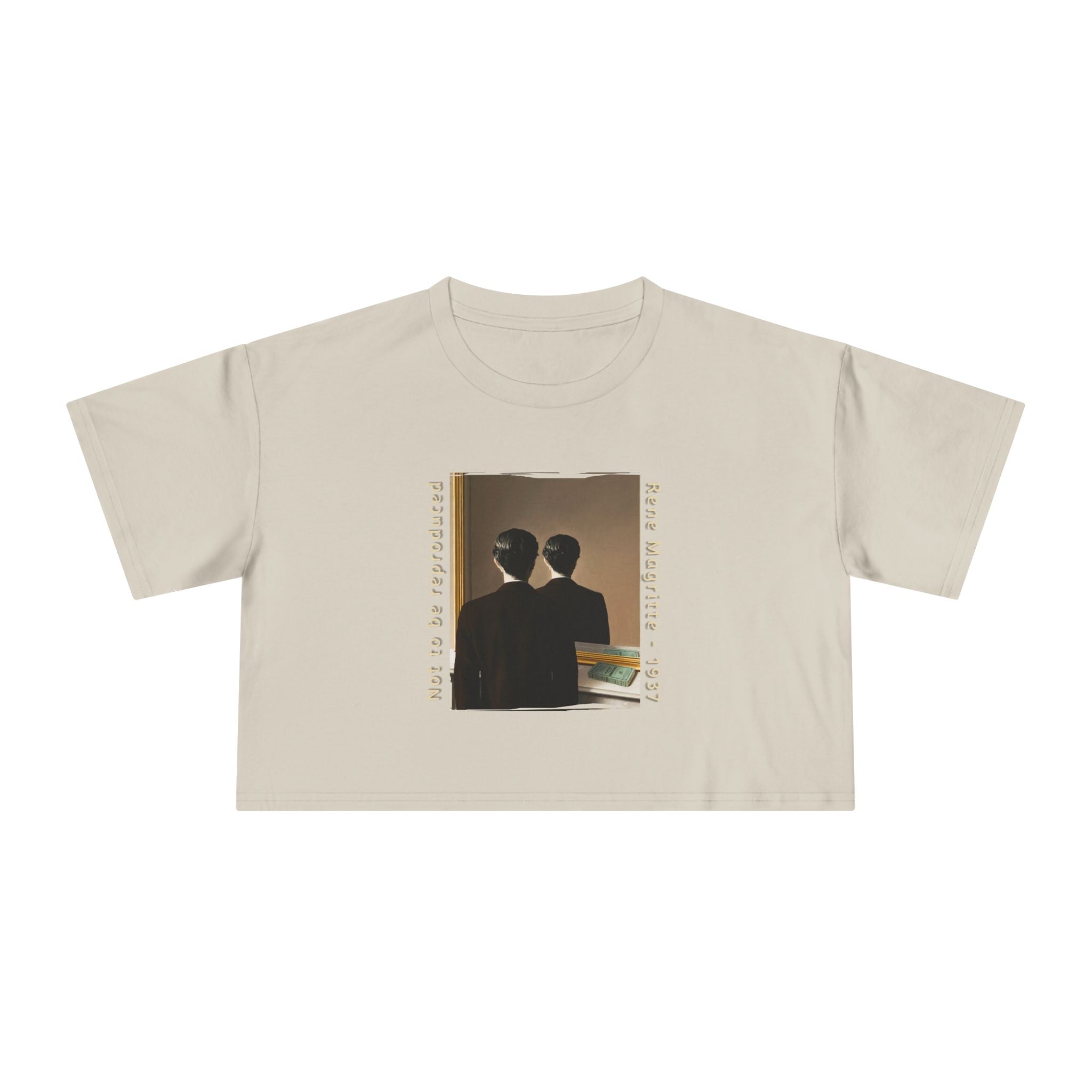 Women's Crop Tee  with Rene Magritte Art print