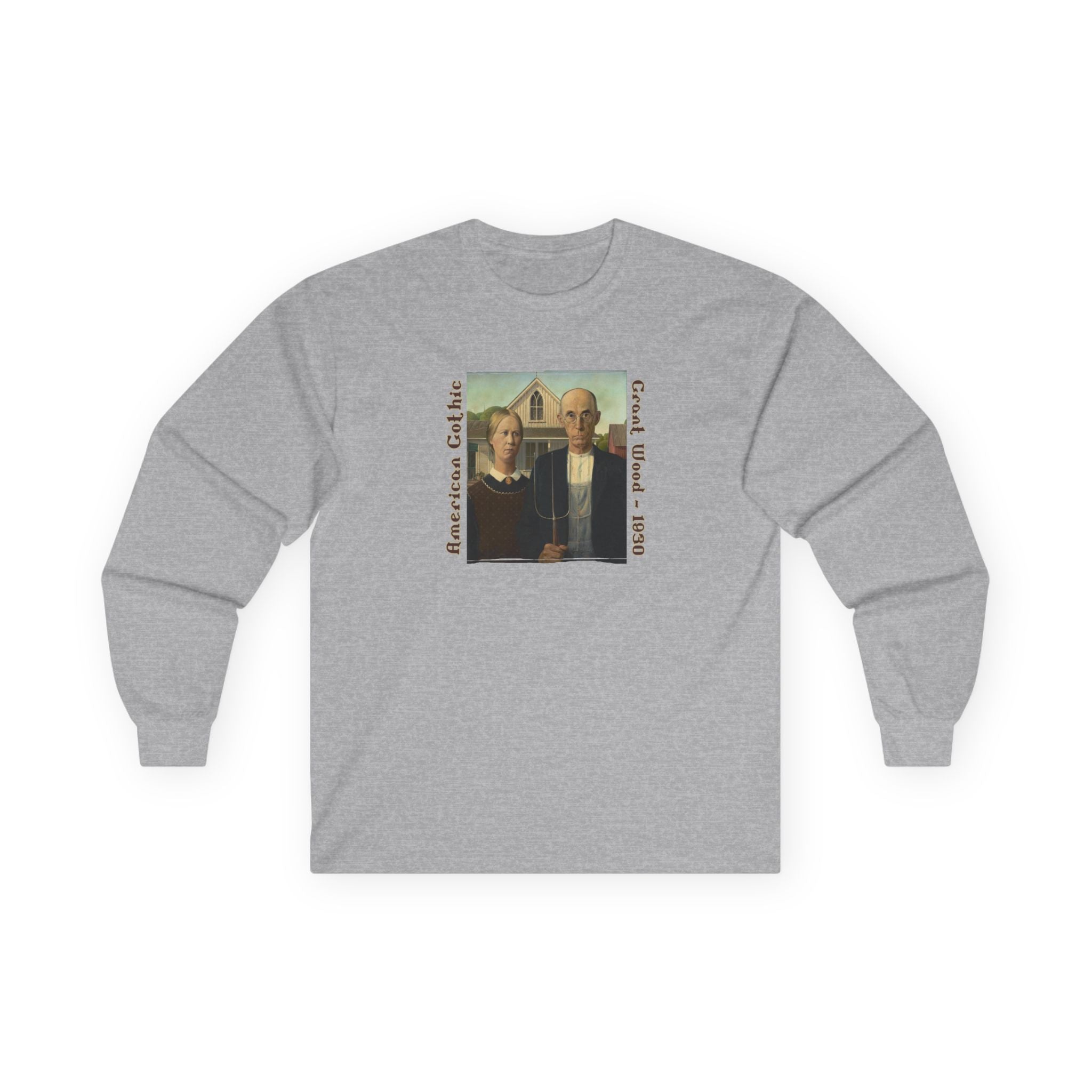 'American Gothic' midweight cotton Long Sleeve Tee — Vintage Art print