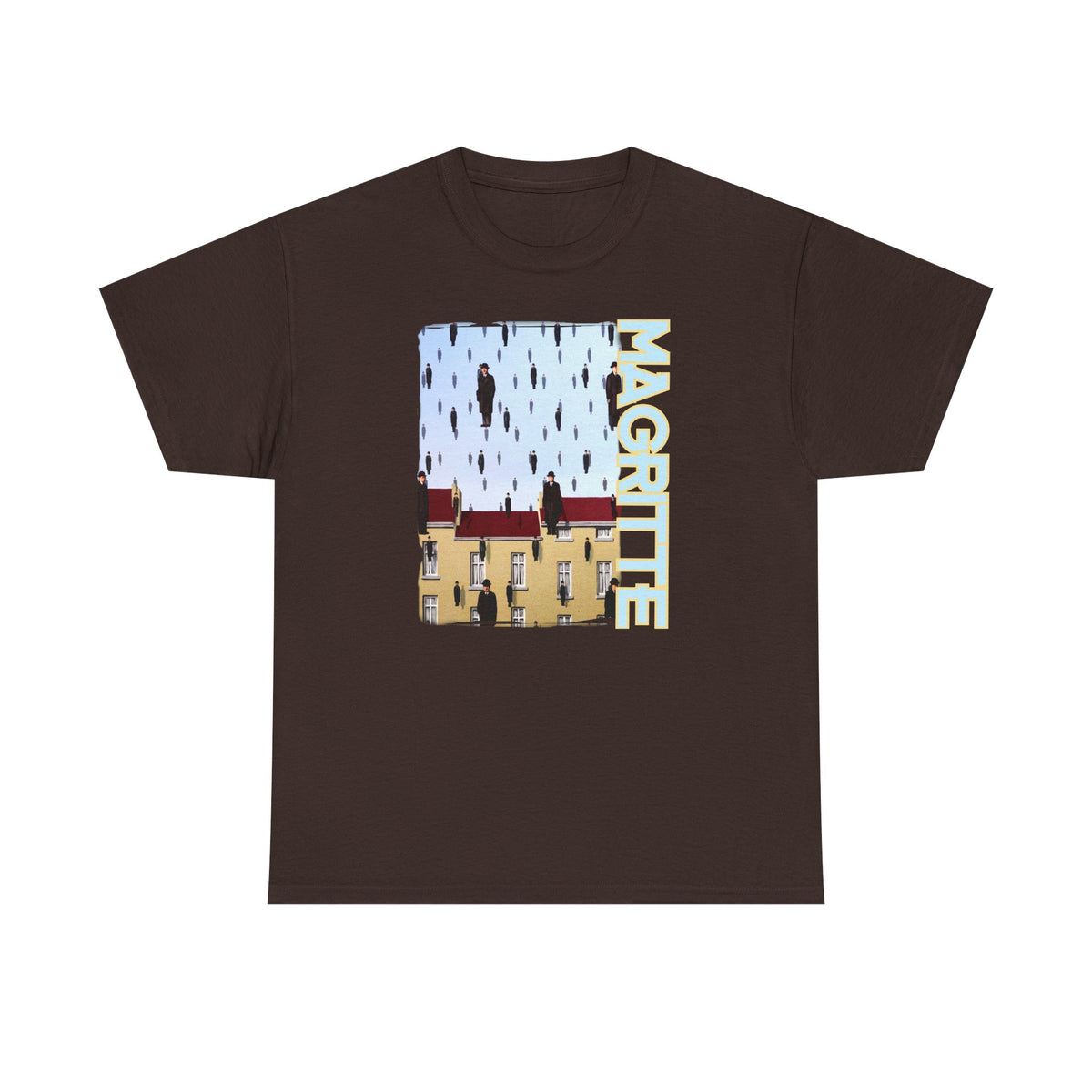Magritte 'Golconda' Art print on 100% heavy cotton T shirt.