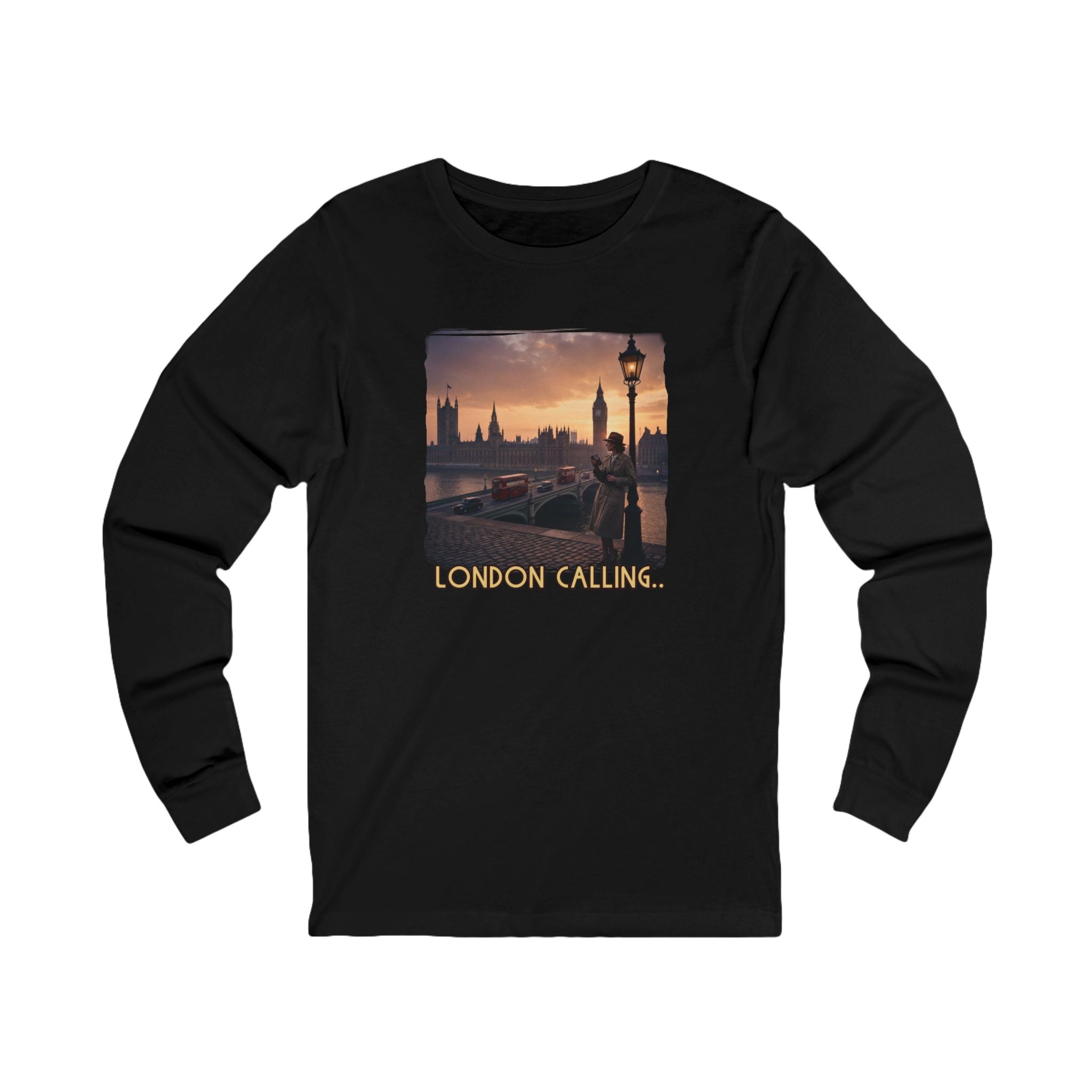 – 'London Calling' Art print on soft Spun Cotton Long Sleeve Tee.