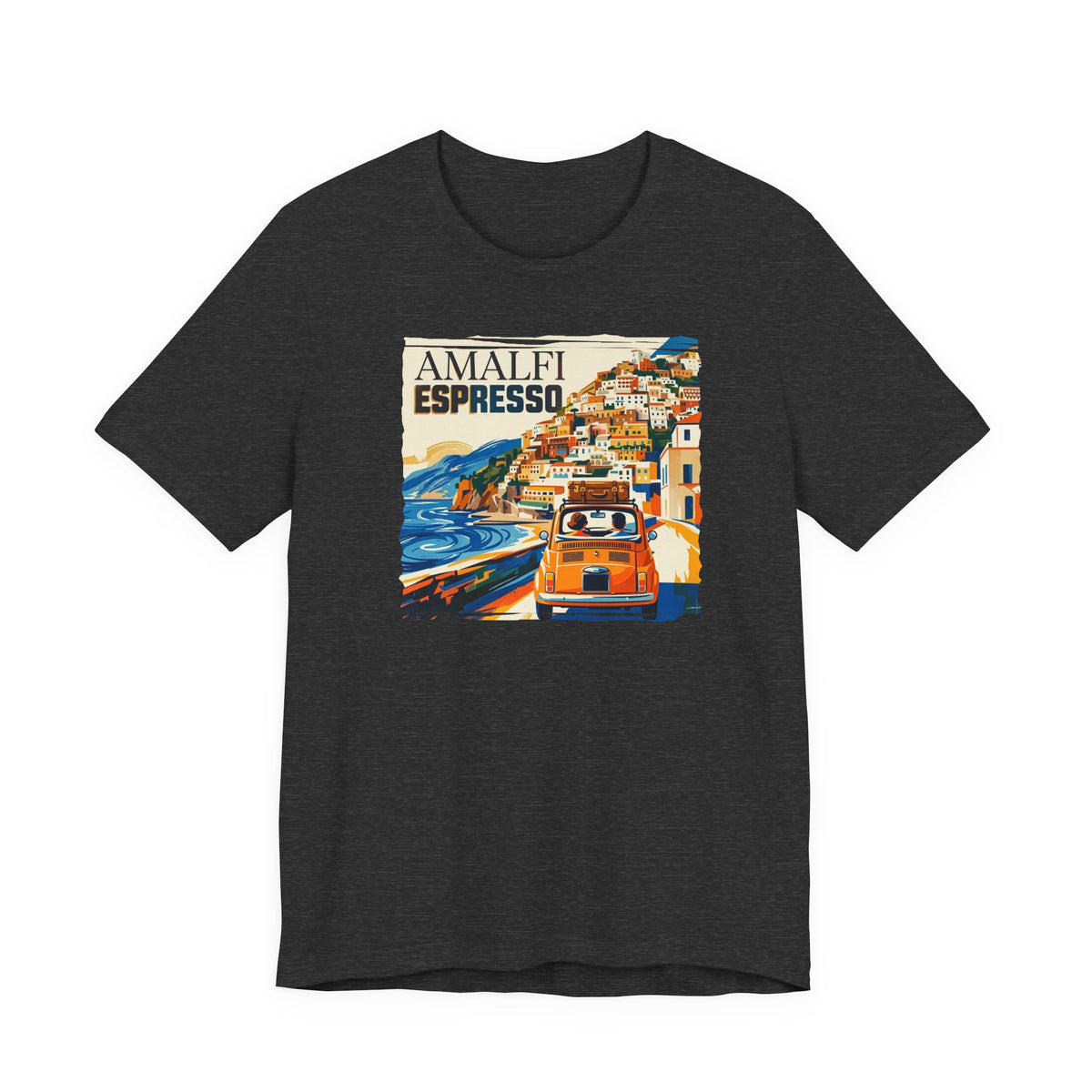 'Amalfi' pop poster Art print on Unisex 100 % cotton Jersey Short Sleeve unisex Tee