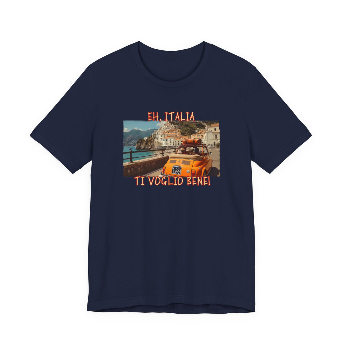 "Eh, Italia Ti Voglio Bene" Light weight cotton T-Shirt with Art print.