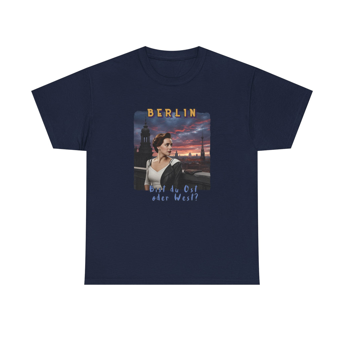 "BERLIN" Graphic Art print on Classic soft cotton tee. Remembering the Cold War and the fall of the Wall.