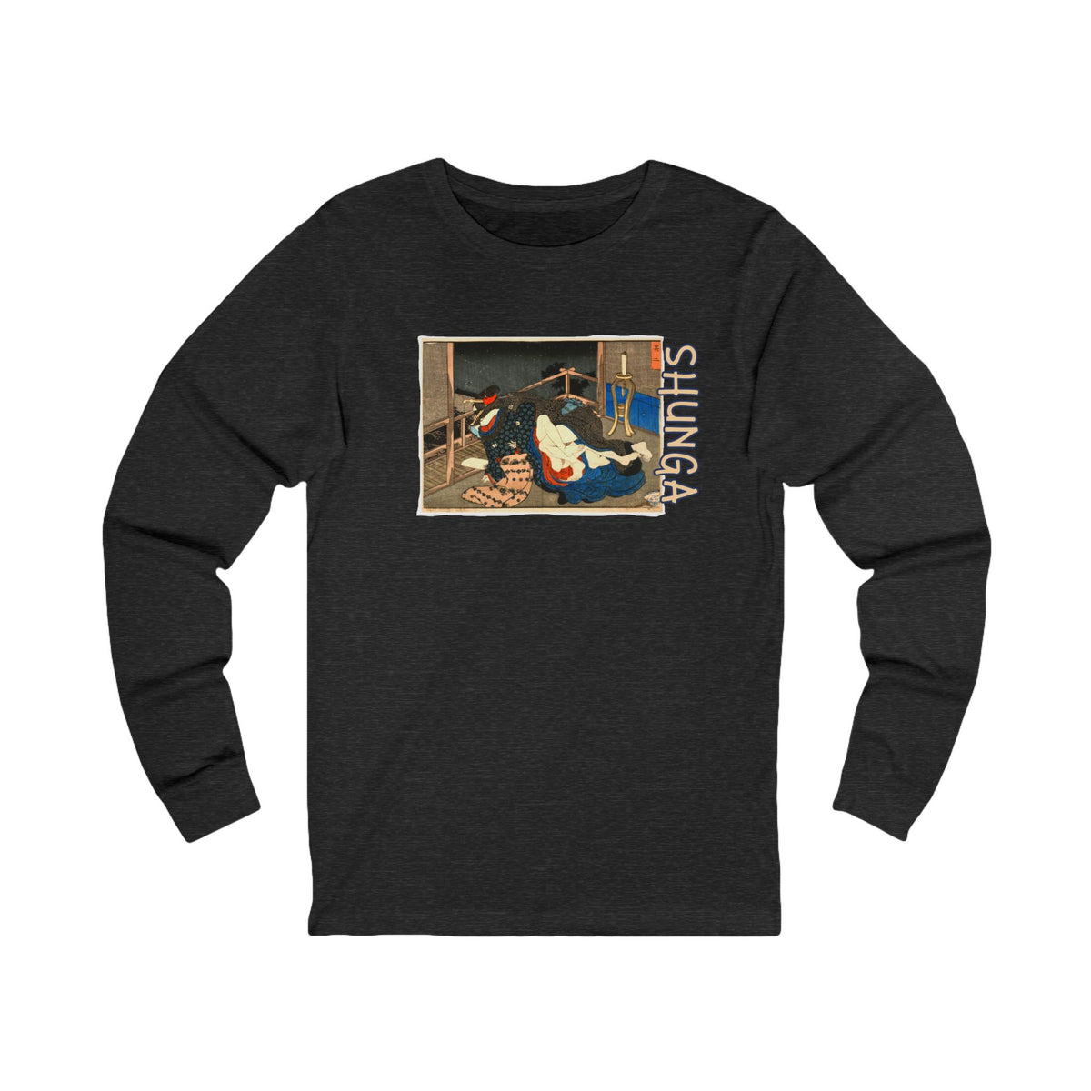 Japanese Shunga Art print on light weight long sleeve cotton T shirt.