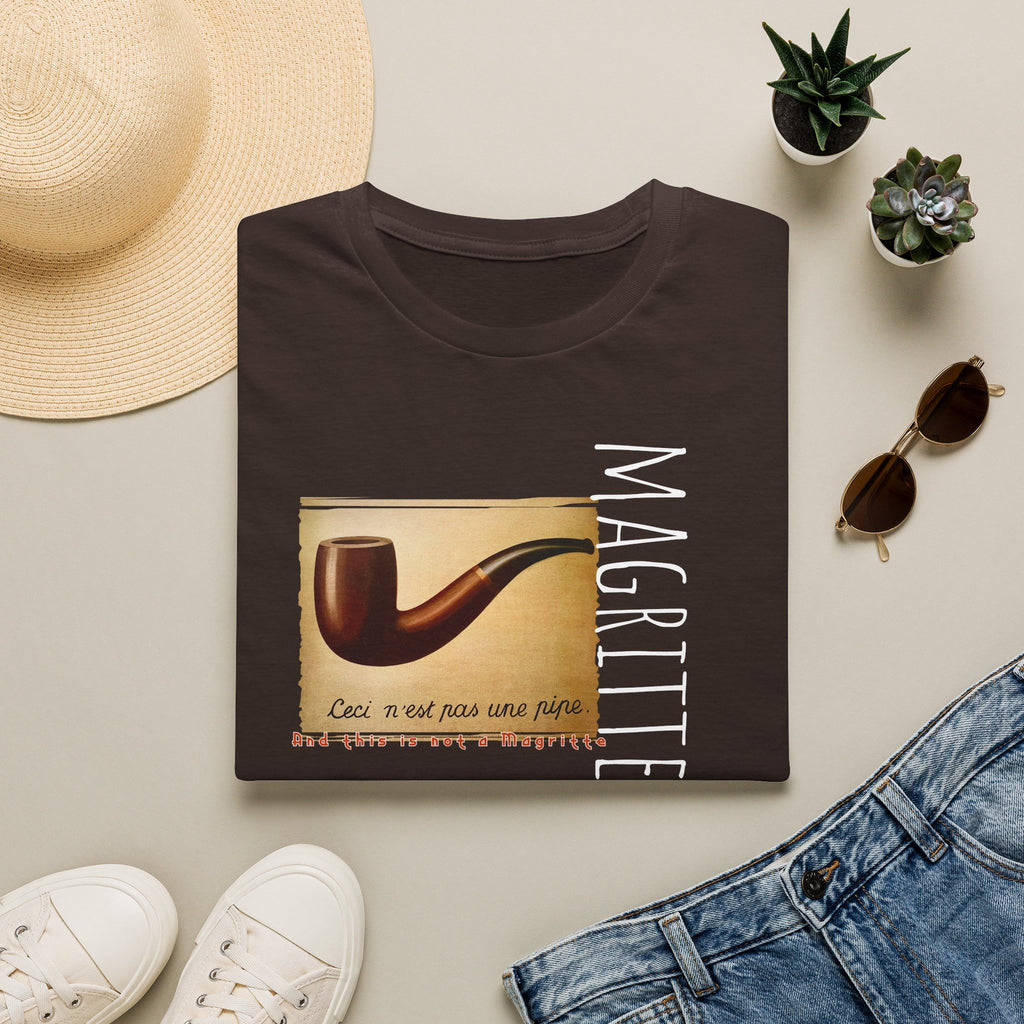 “This is not a Pipe” Surrealist style Art print by Rene Magritte on light weight cotton crew neck T shirt