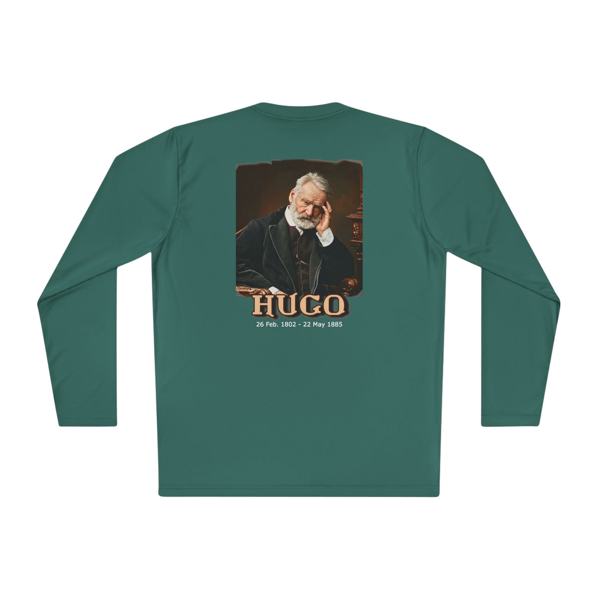 Victor Hugo Art print on the back of a Long Sleeve Lightweight Tee