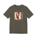 Unisex Jersey Short Sleeve Tee with Cubitcle Quantum nude.