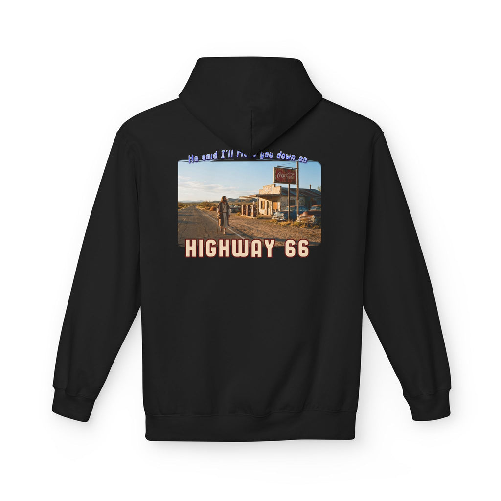 Hoodie — Vintage 'Highway 66' Road Trip on 80?20 cotton blend.