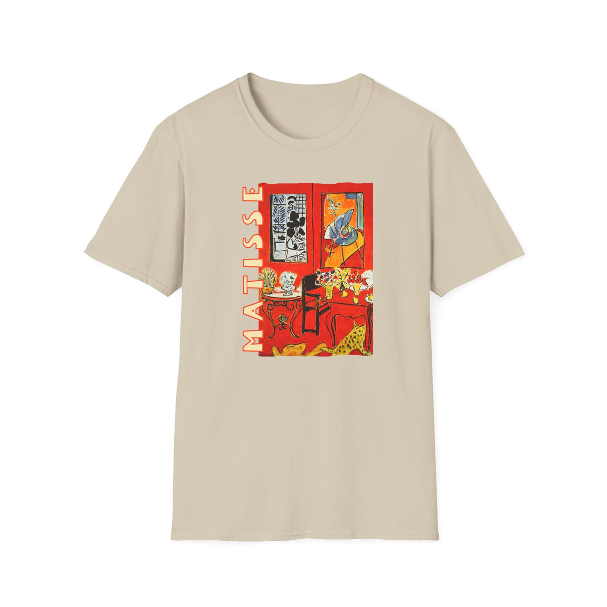 Matisse 'Red Interior' Art print on 100% lightweight cotton t shirt.