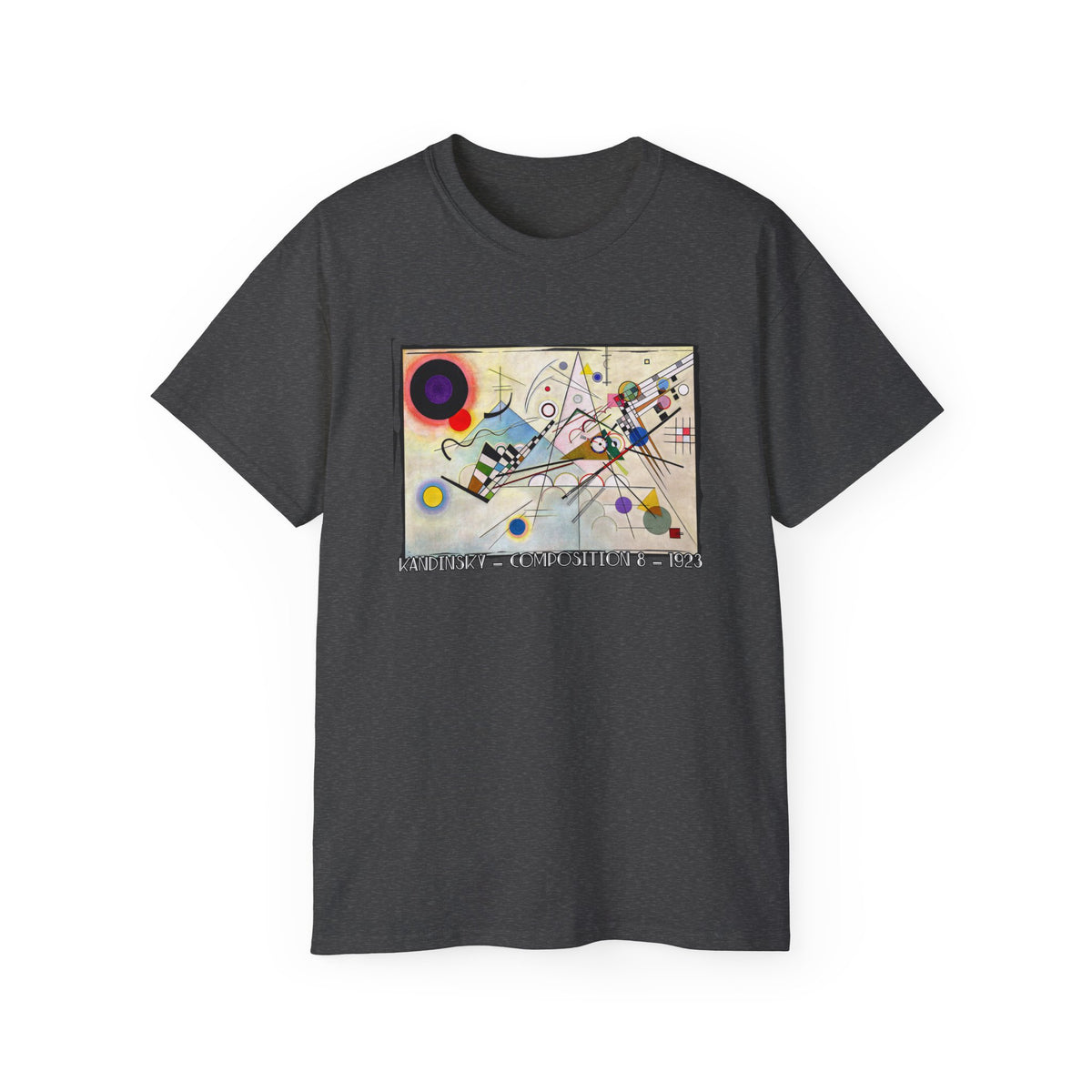 Kandinsky 'Composition8' abstract Art print on vintage feel cotton T shirt.