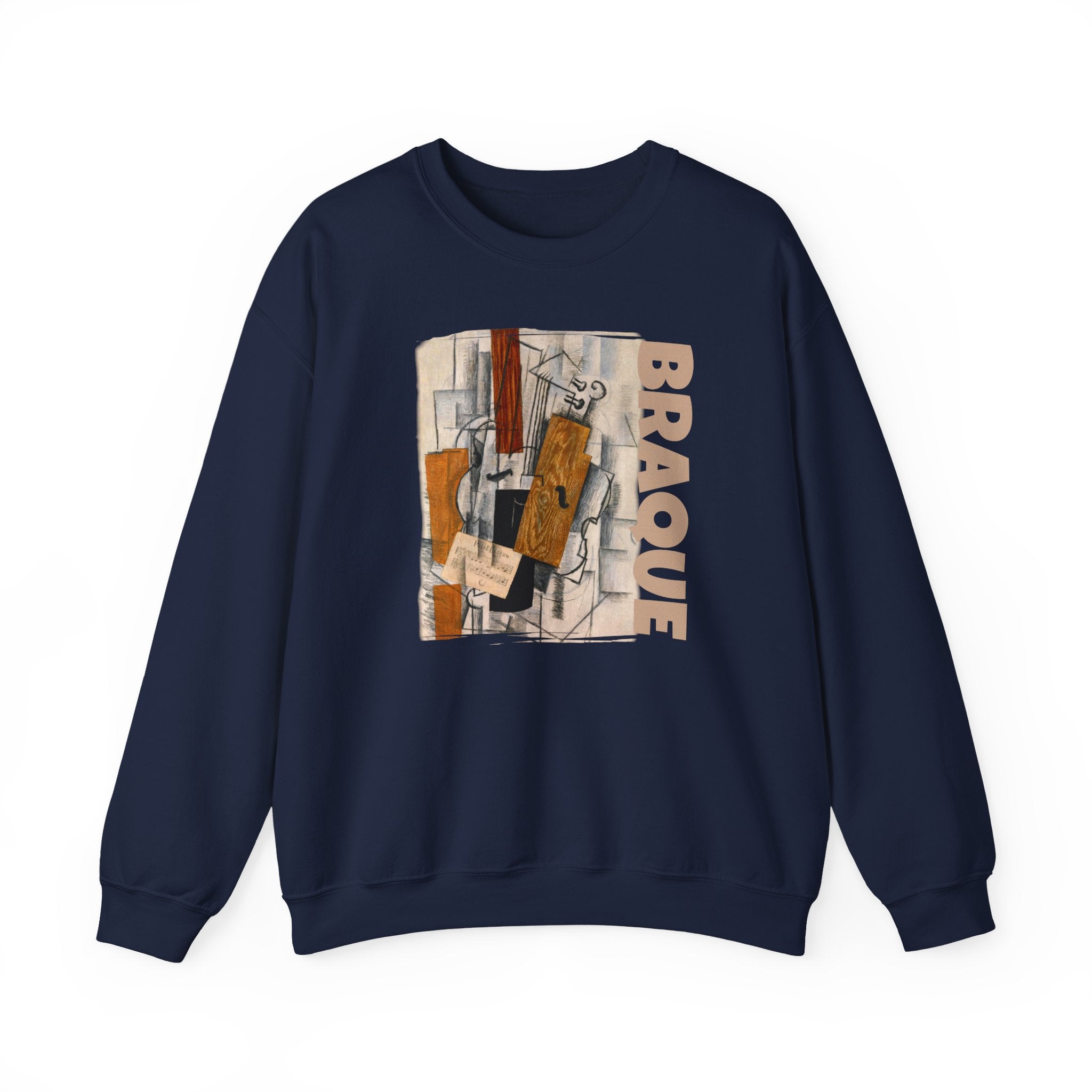 Georges Braque cubist Art print on Crewneck Sweatshirt.Medium heavy blend for easy care warmth and durability.
