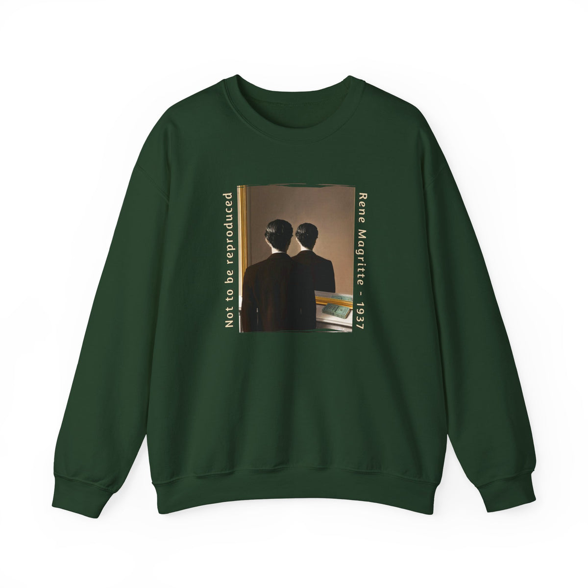 Impression d'art Magritte « La Reproduction Interdite ». Sweat-shirt col rond résistant en molleton de poids moyen