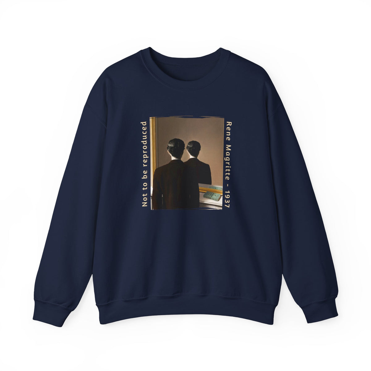 Impression d'art Magritte « La Reproduction Interdite ». Sweat-shirt col rond résistant en molleton de poids moyen