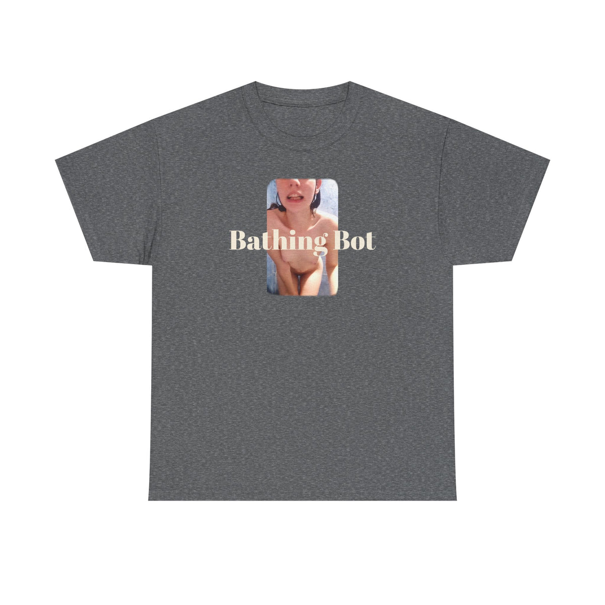 Bathing Bot T‑Shirt — Retro Photo Graphic nude on a heavy cotton T shirt