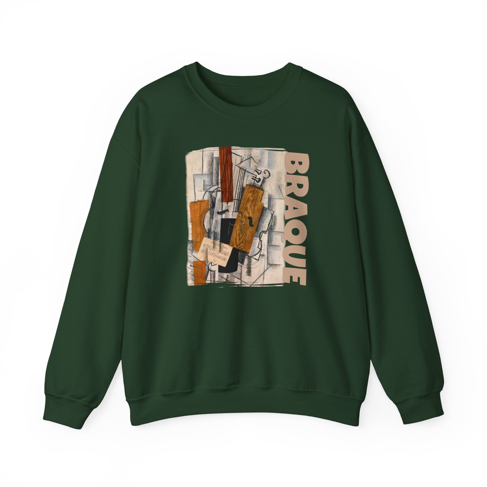 Georges Braque cubist Art print on Crewneck Sweatshirt.Medium heavy blend for easy care warmth and durability.