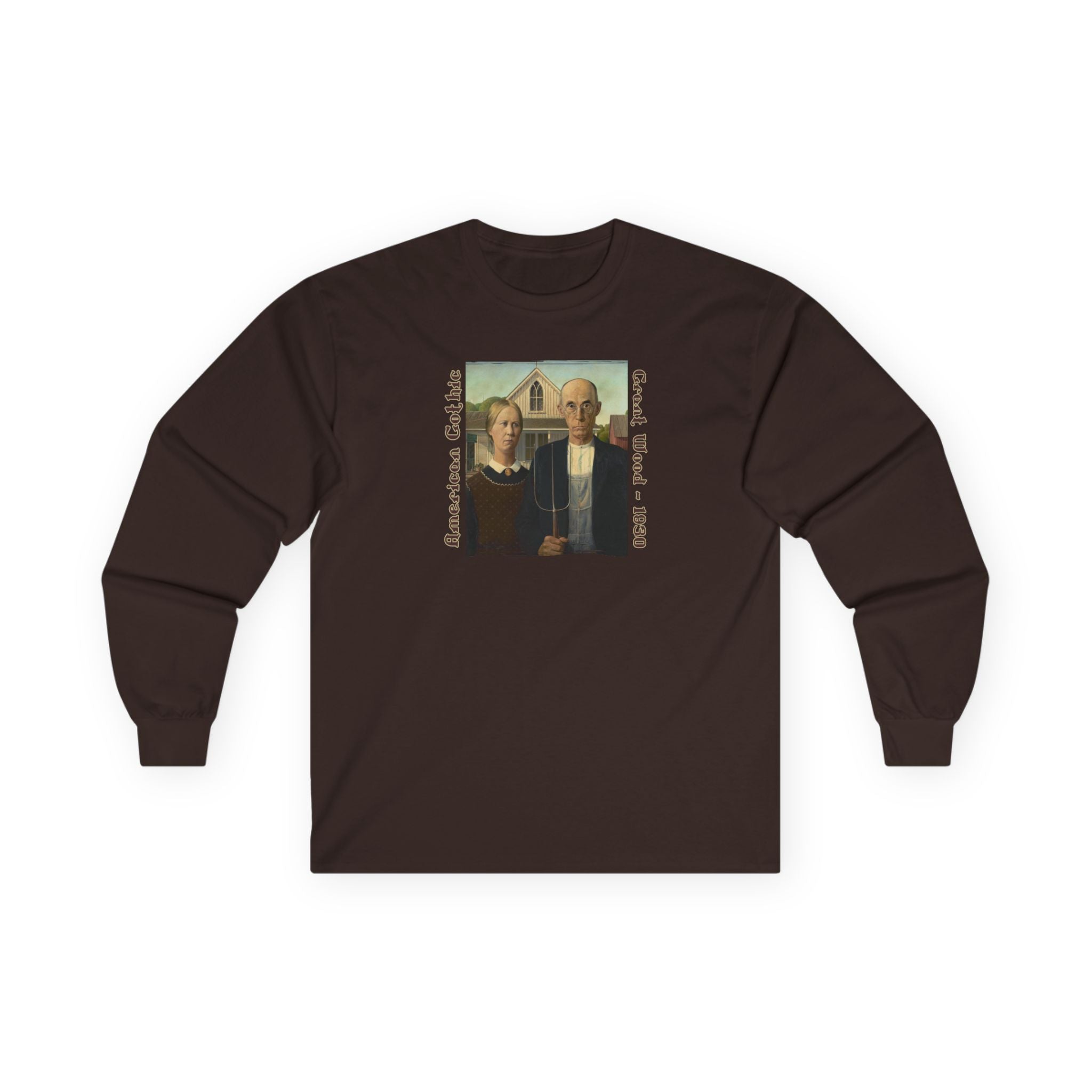 Long Sleeve Tee — 'American Gothic' Vintage Art Shirt