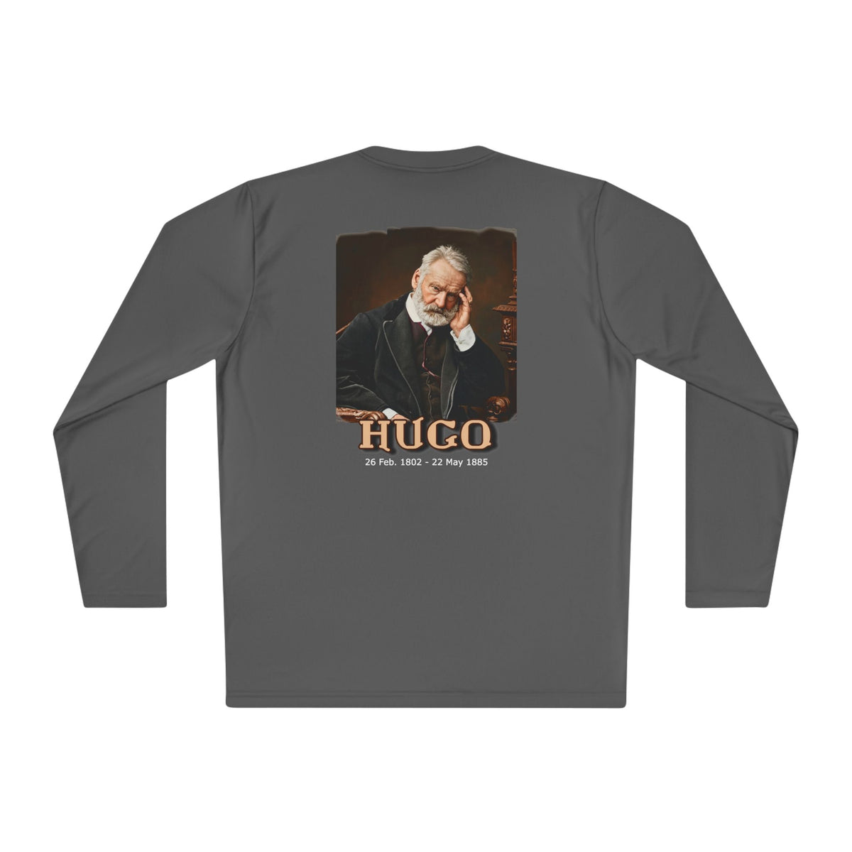 Victor Hugo Art print on the back of a Long Sleeve Lightweight Tee
