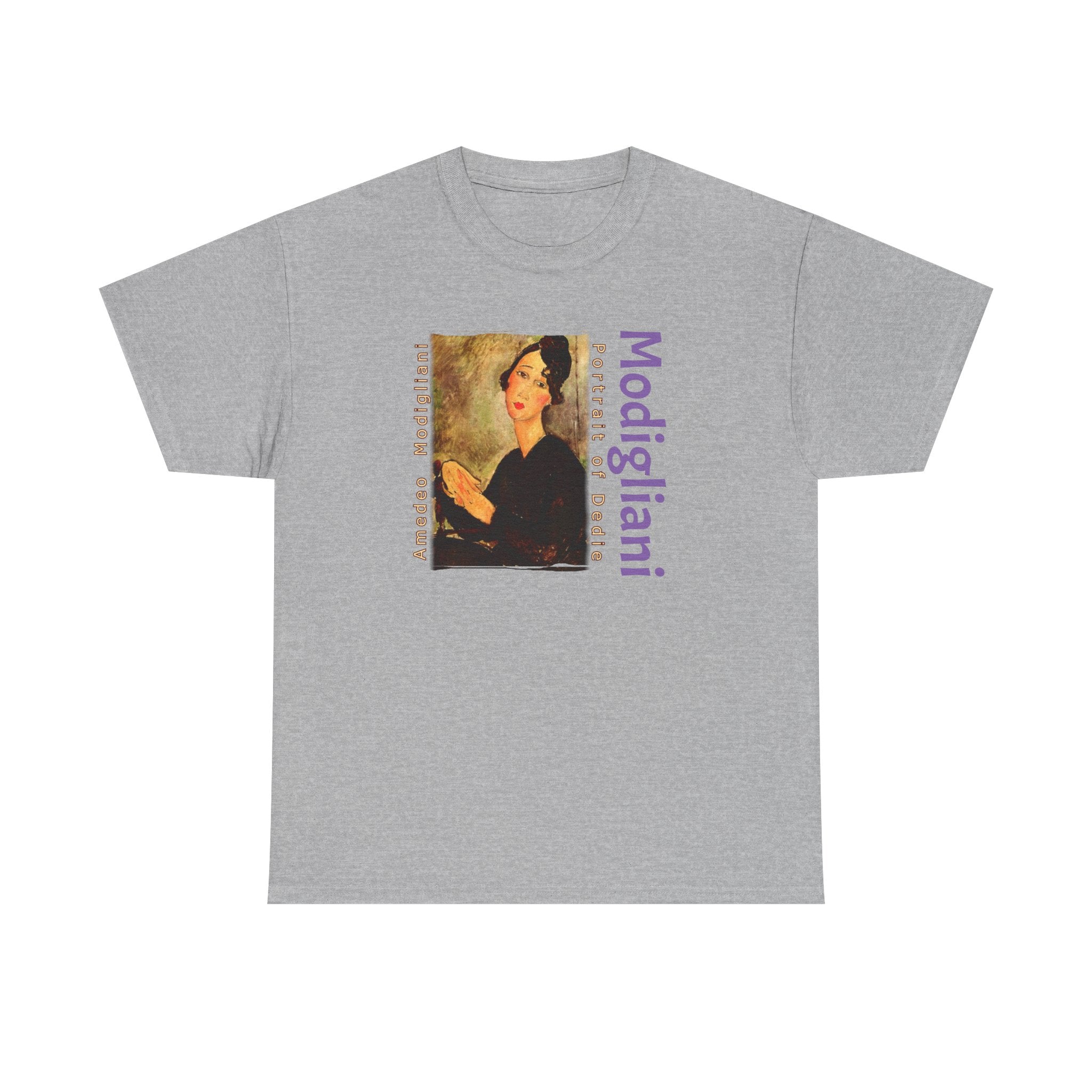 100% Heavy Cotton T Shirt with Modigliani Art Print