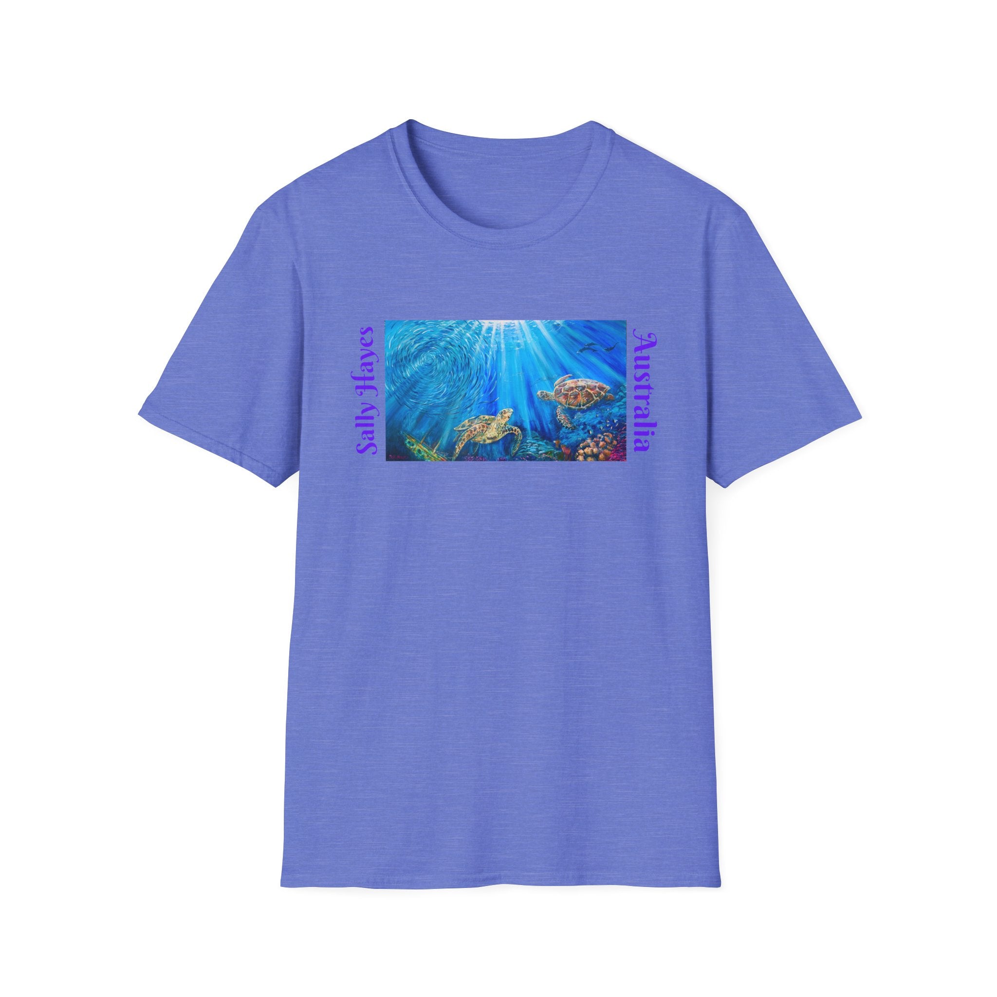 Unisex Softstyle T-Shirt with Sally Hayes Great Barrie Reef Art print