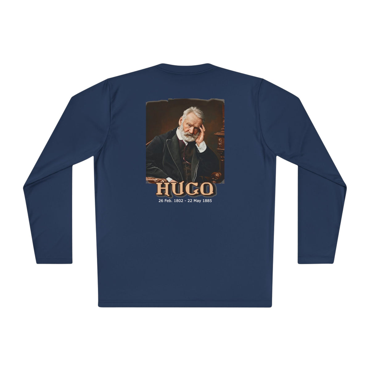 Victor Hugo Art print on the back of a Long Sleeve Lightweight Tee