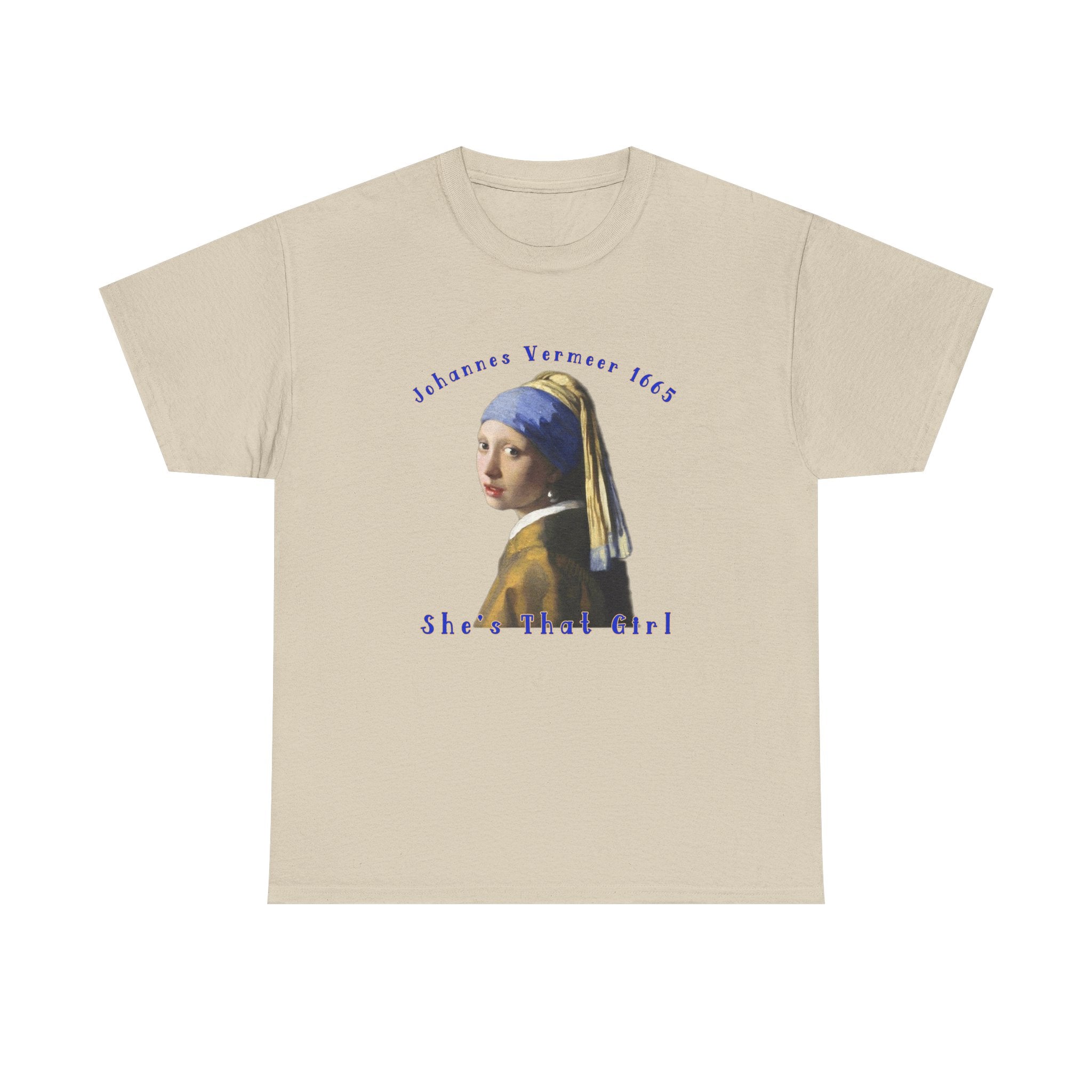 100% Cotton T Shirt with Girl with a Pearl Earring Art print.