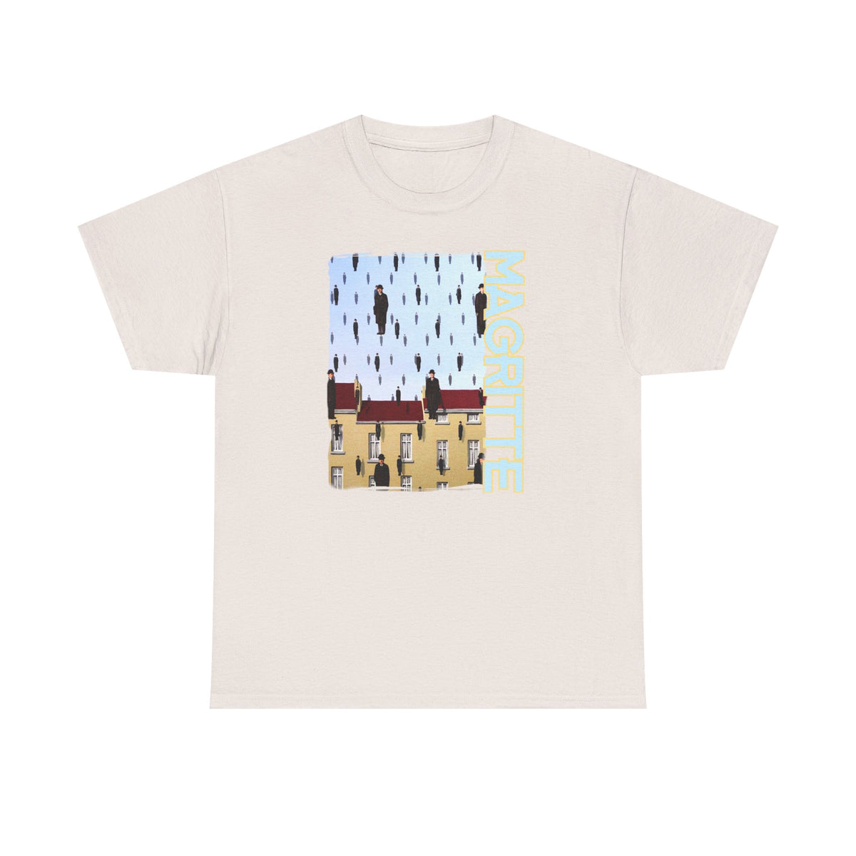 Magritte 'Golconda' Art print on 100% heavy cotton T shirt.