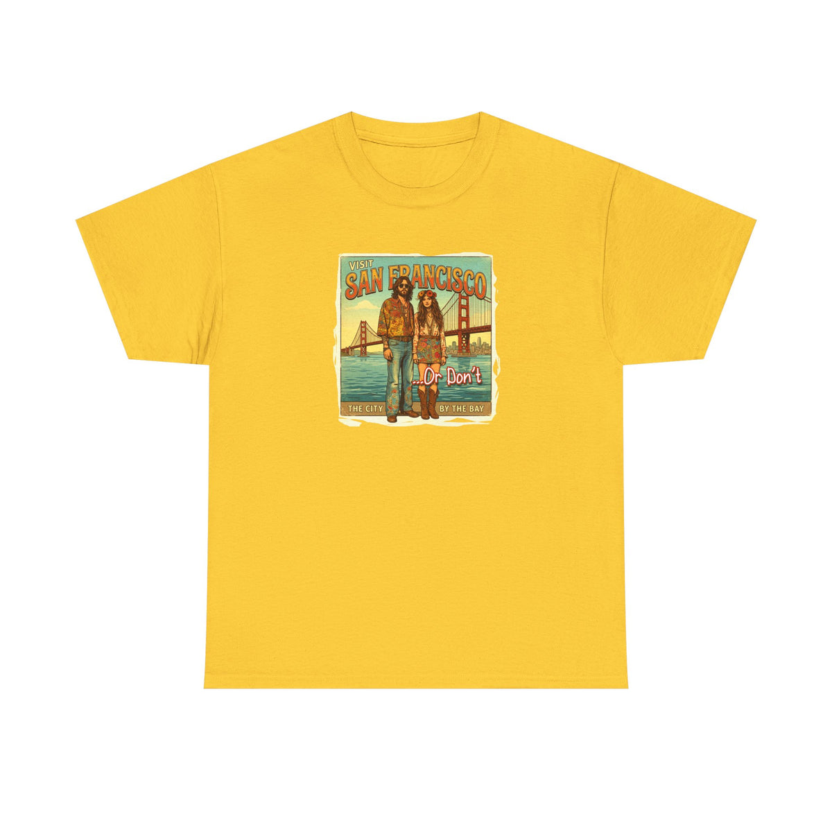 T-shirt 100 % coton de poids moyen, motif vintage « Visit San Francisco » « Ou pas ».