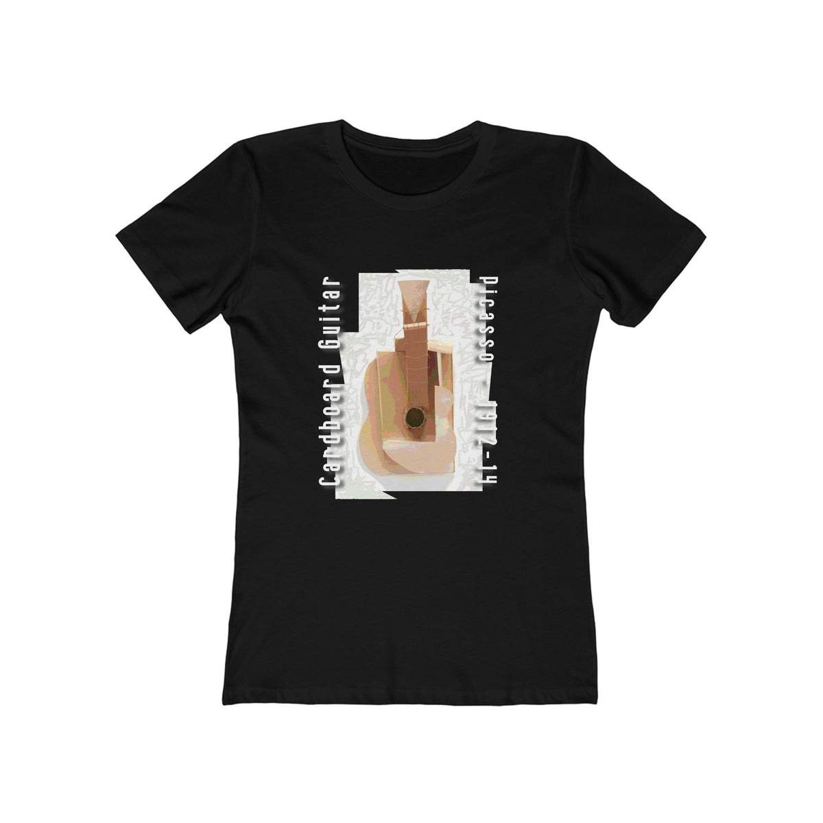 Picasso Cardboard Guitar Art Print on 100% cotton slim fit Women's T shirt.