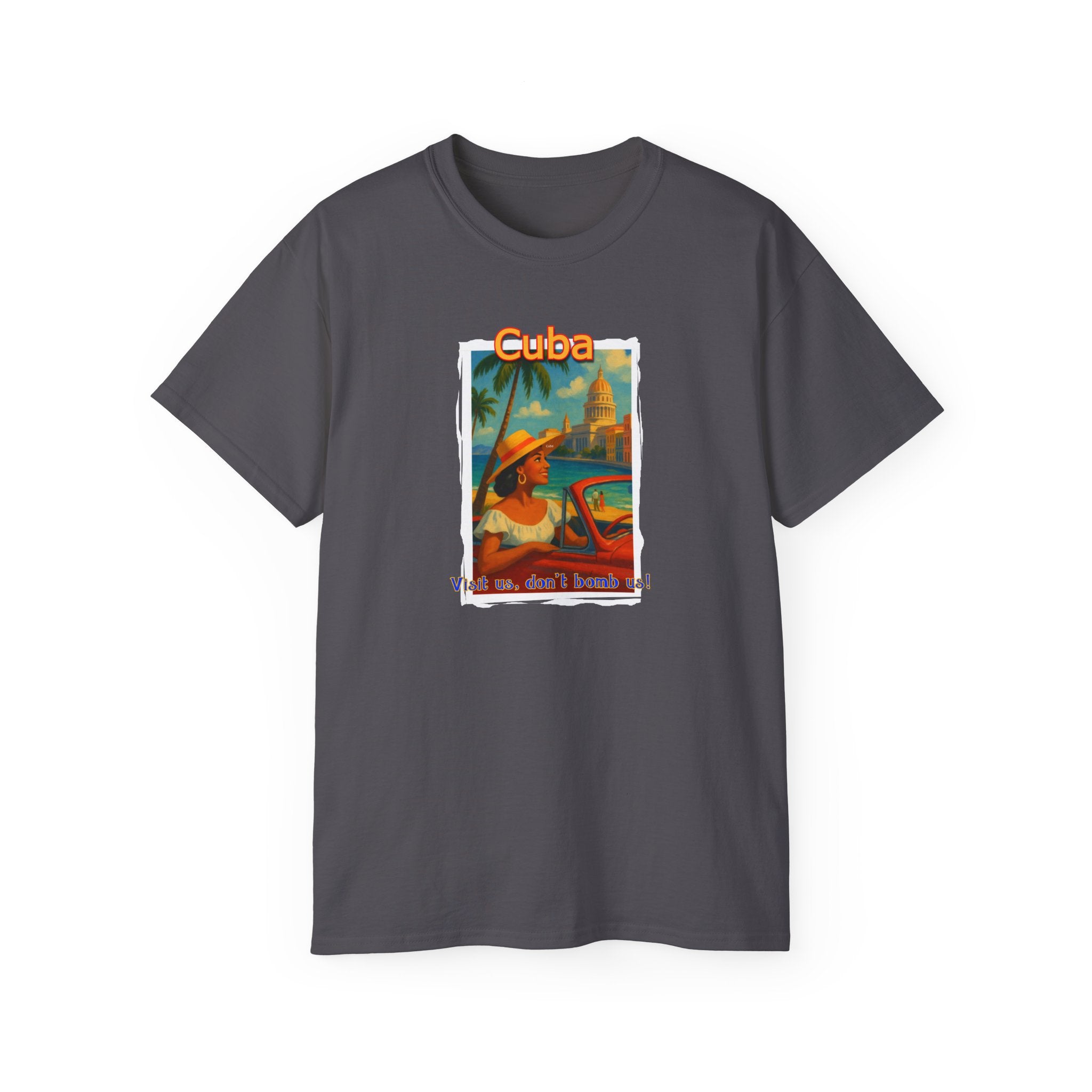 Mid weight cotton T shirt - "Cuba" Vintage Travel Poster Art print