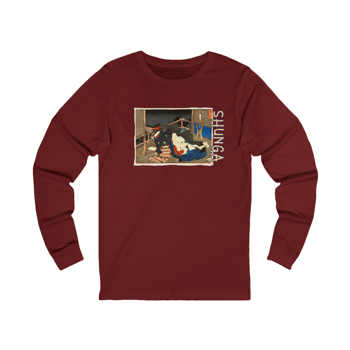 Japanese Shunga Art print on light weight long sleeve cotton T shirt.