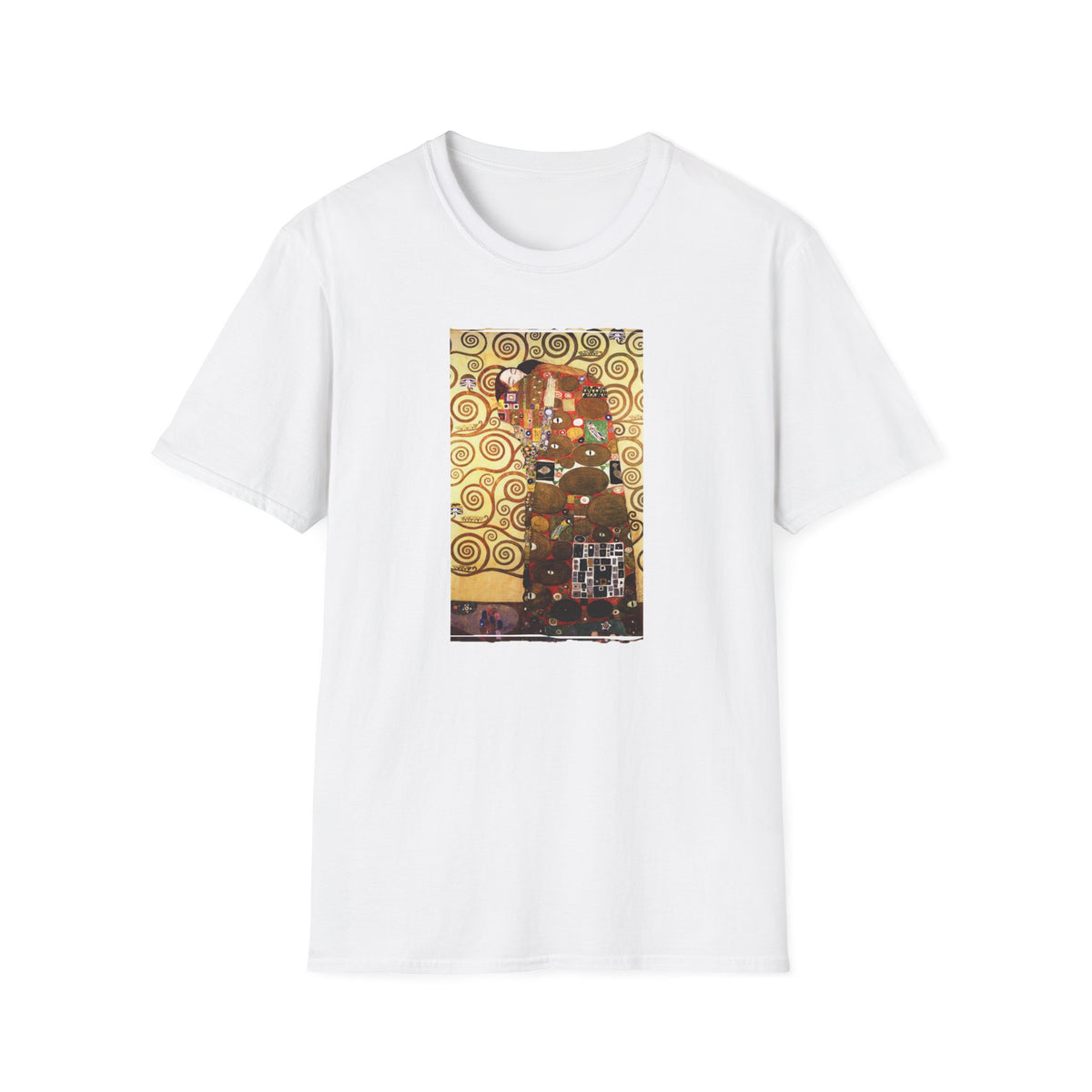 Klimt-Inspired 'The Kiss' Art Print on 100% lightweight cotton T-Shirt