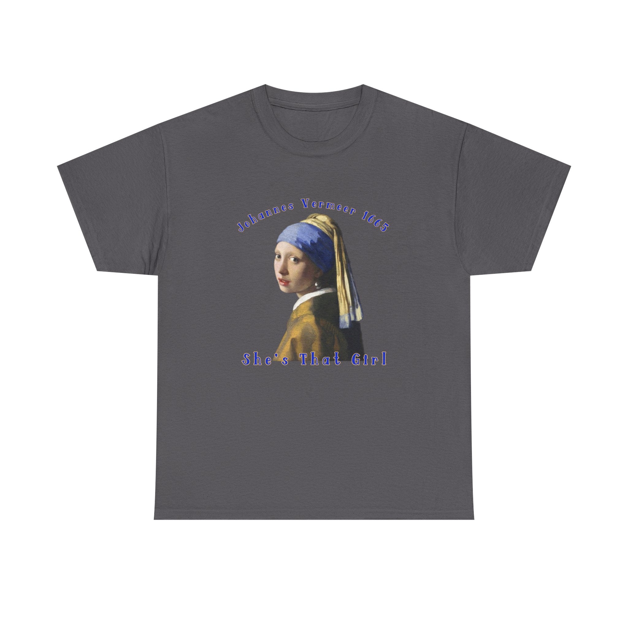 100% Cotton T Shirt with Girl with a Pearl Earring Art print.