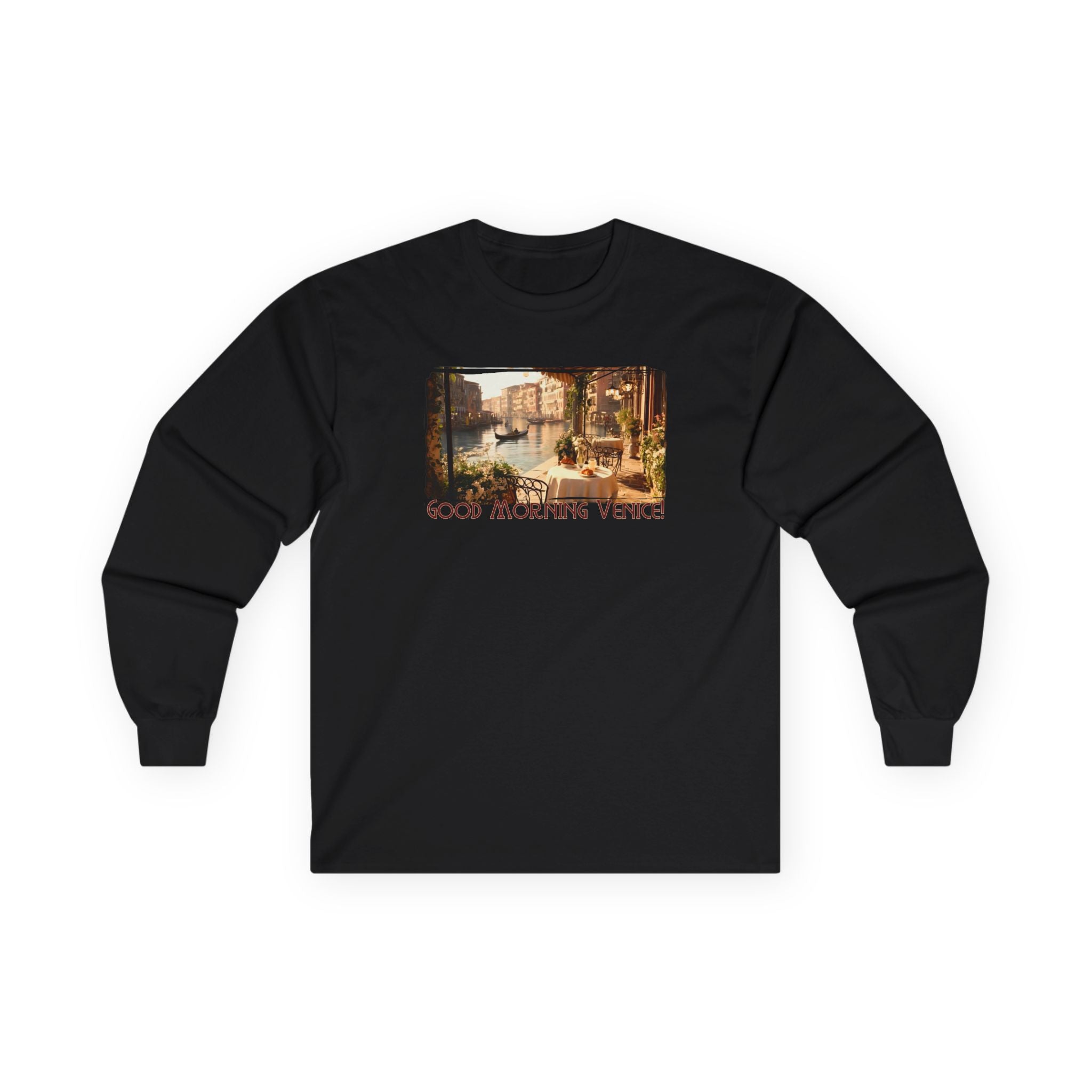 100% cotton Long Sleeve Tee — "Good Morning Venice" Vintage Art print