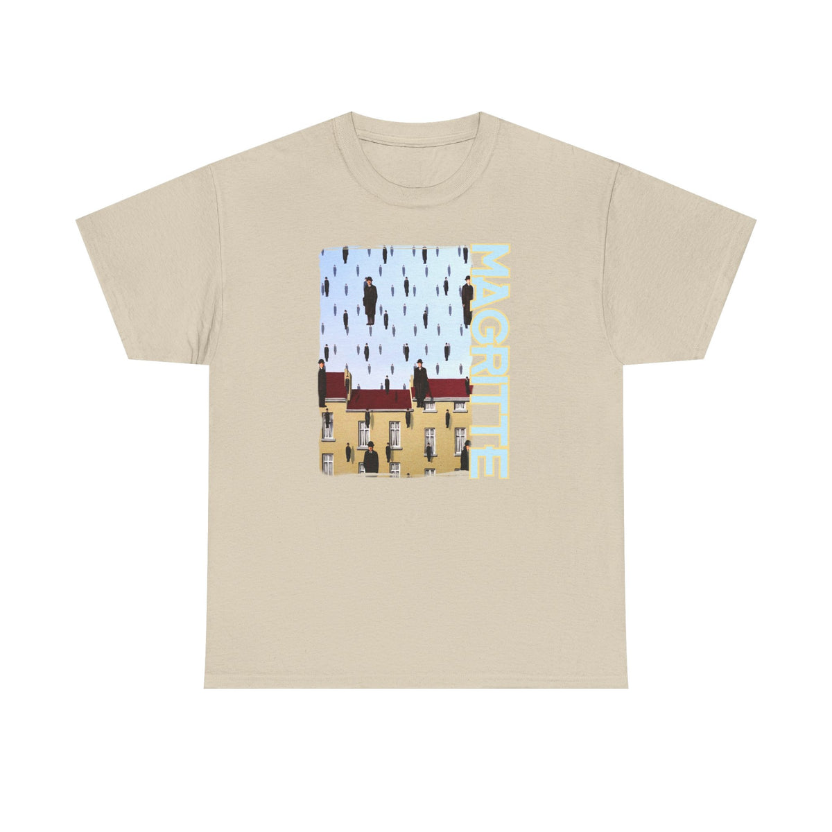 Magritte 'Golconda' Art print on 100% heavy cotton T shirt.