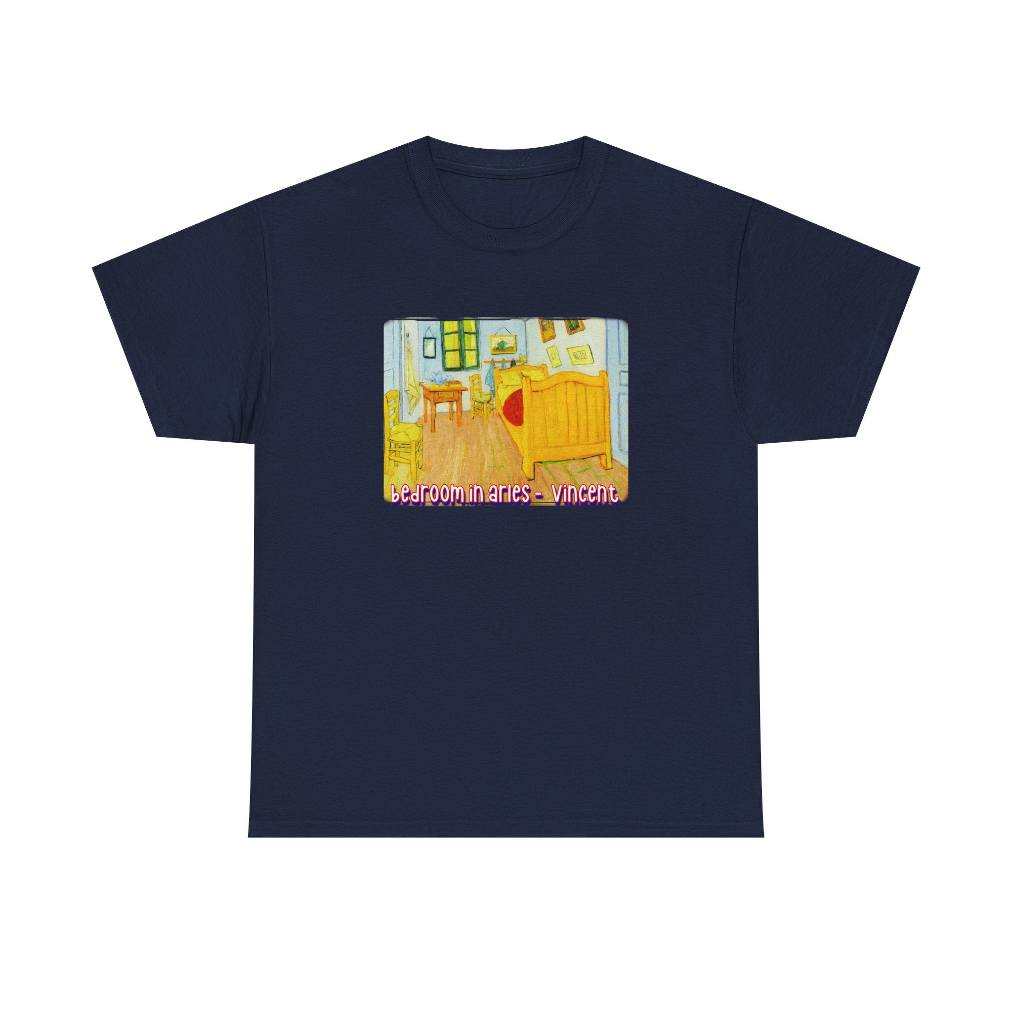 Van Gogh 'Bedroom in Arles' Art print on heavy cotton T shirt.