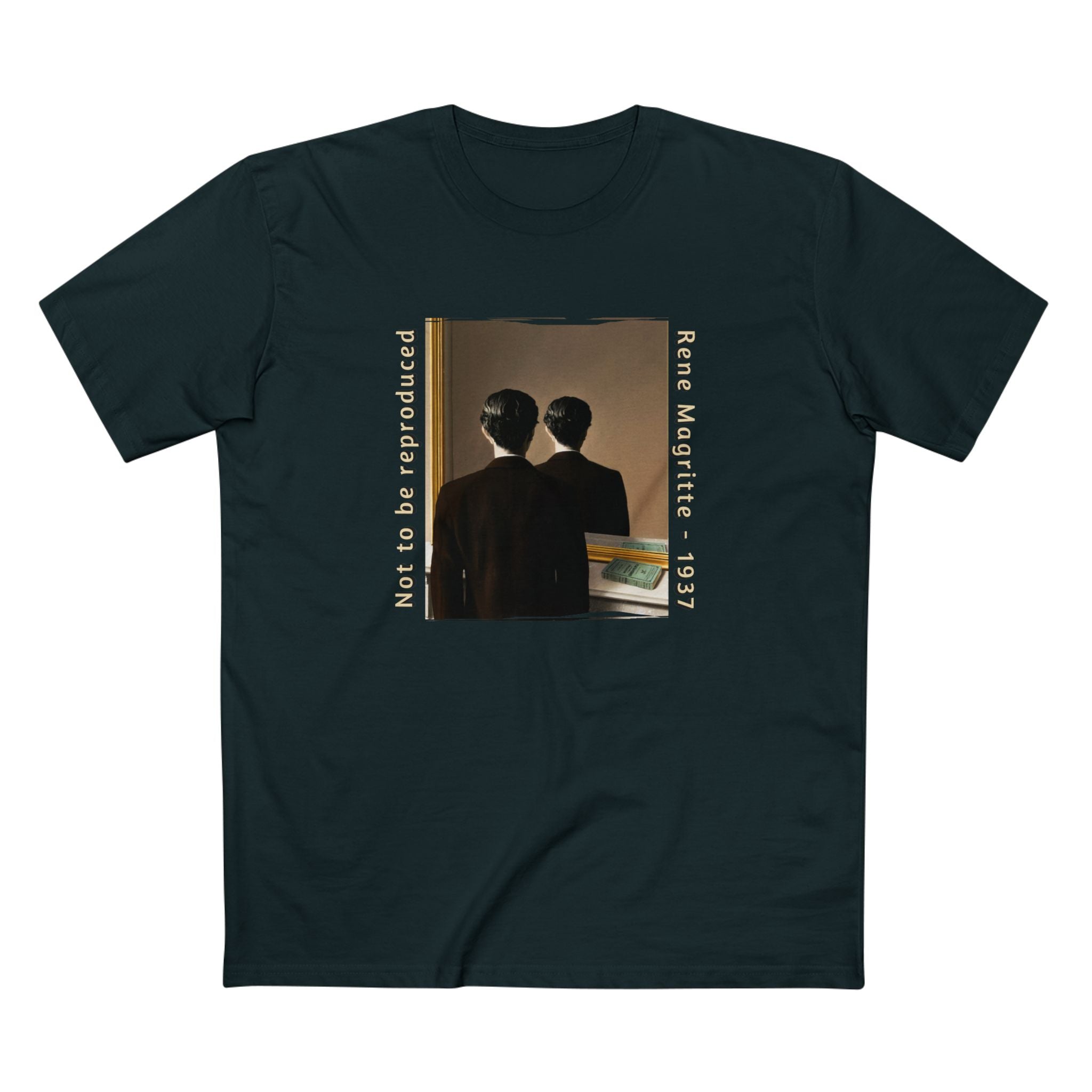 Pre Shrunk Combed Cotton T shirt with Magritte Art print.