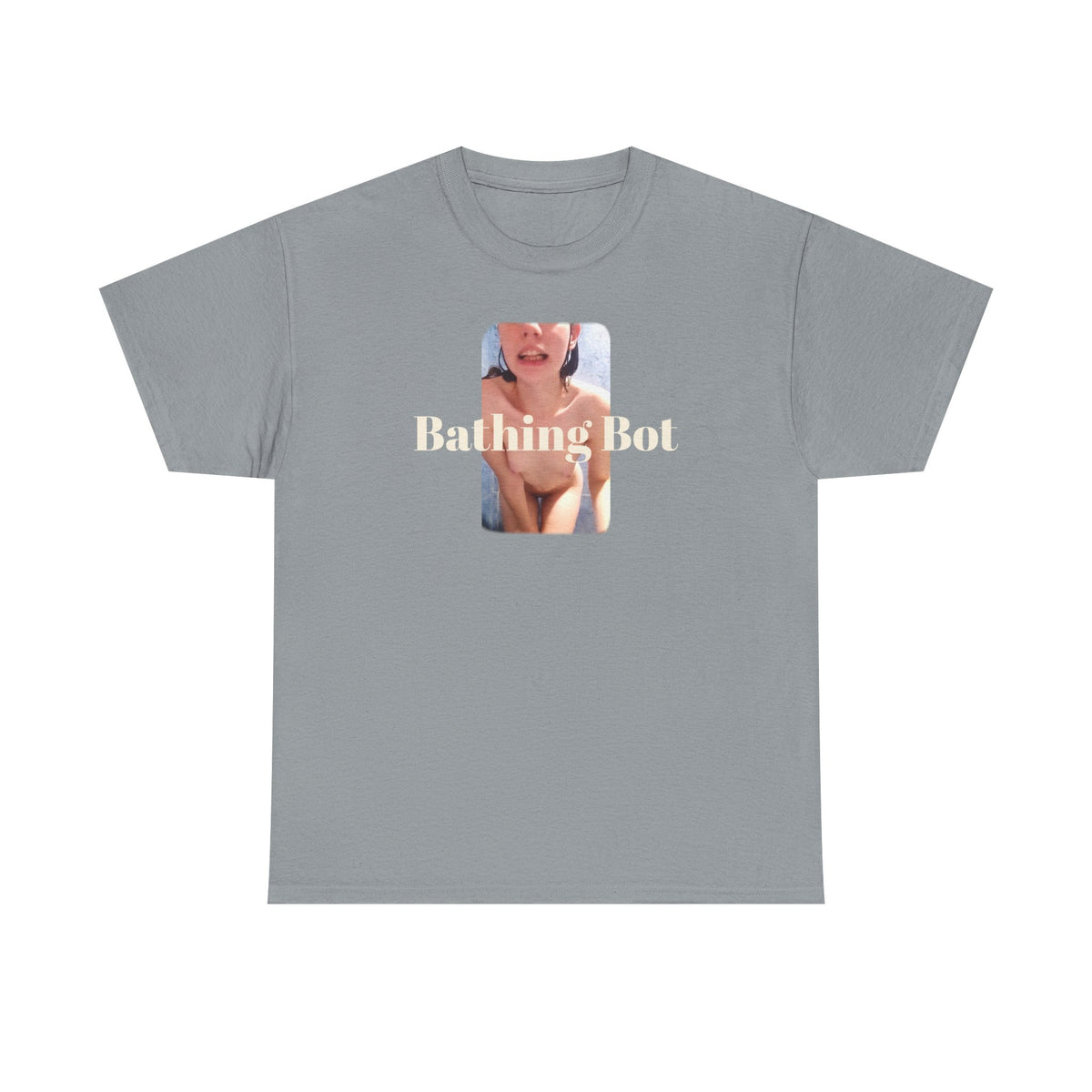 Bathing Bot T‑Shirt — Retro Photo Graphic nude on a heavy cotton T shirt