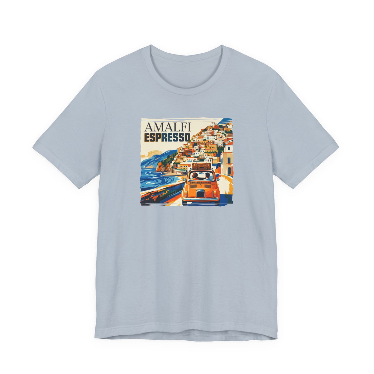 'Amalfi' pop poster Art print on Unisex 100 % cotton Jersey Short Sleeve unisex Tee