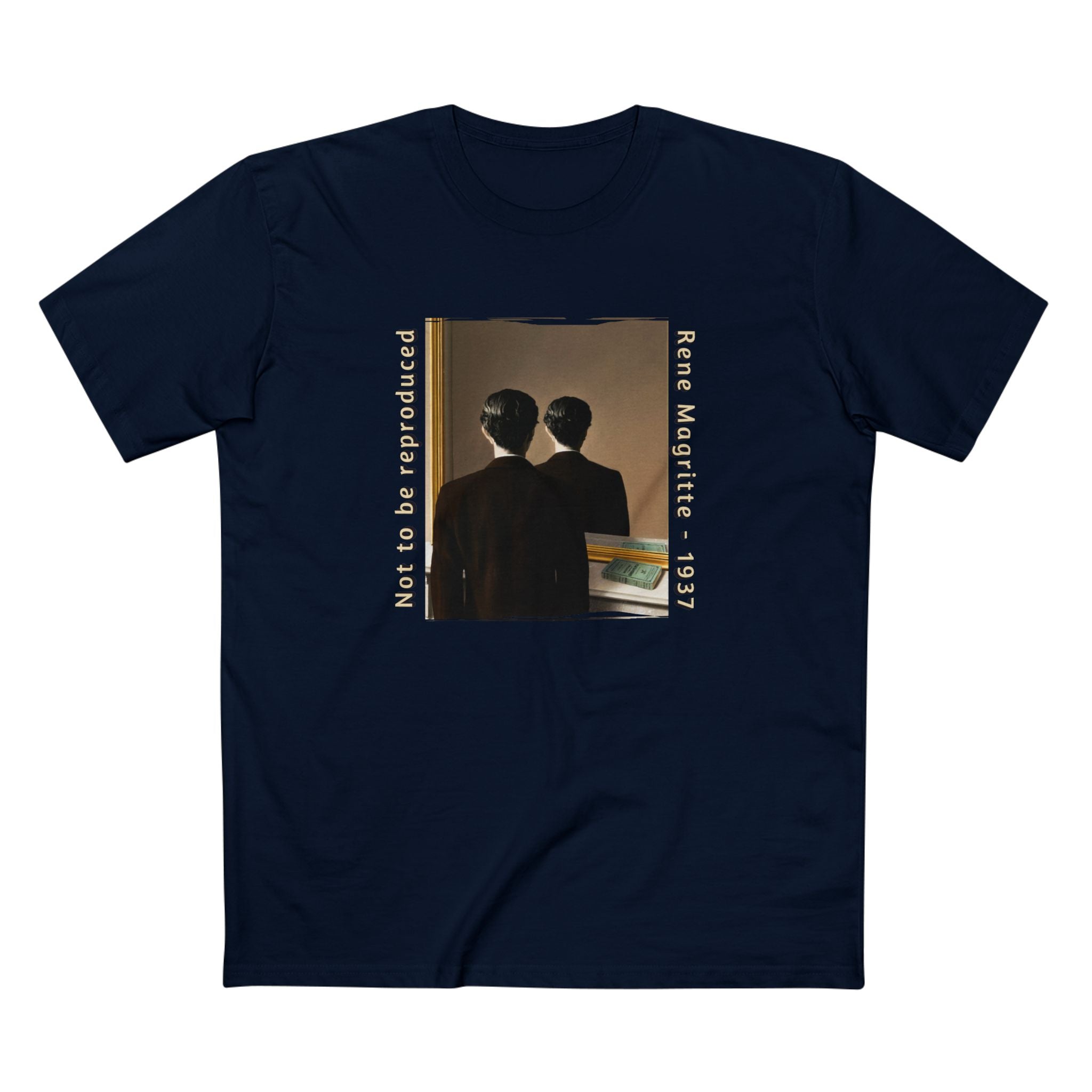 Pre Shrunk Combed Cotton T shirt with Magritte Art print.