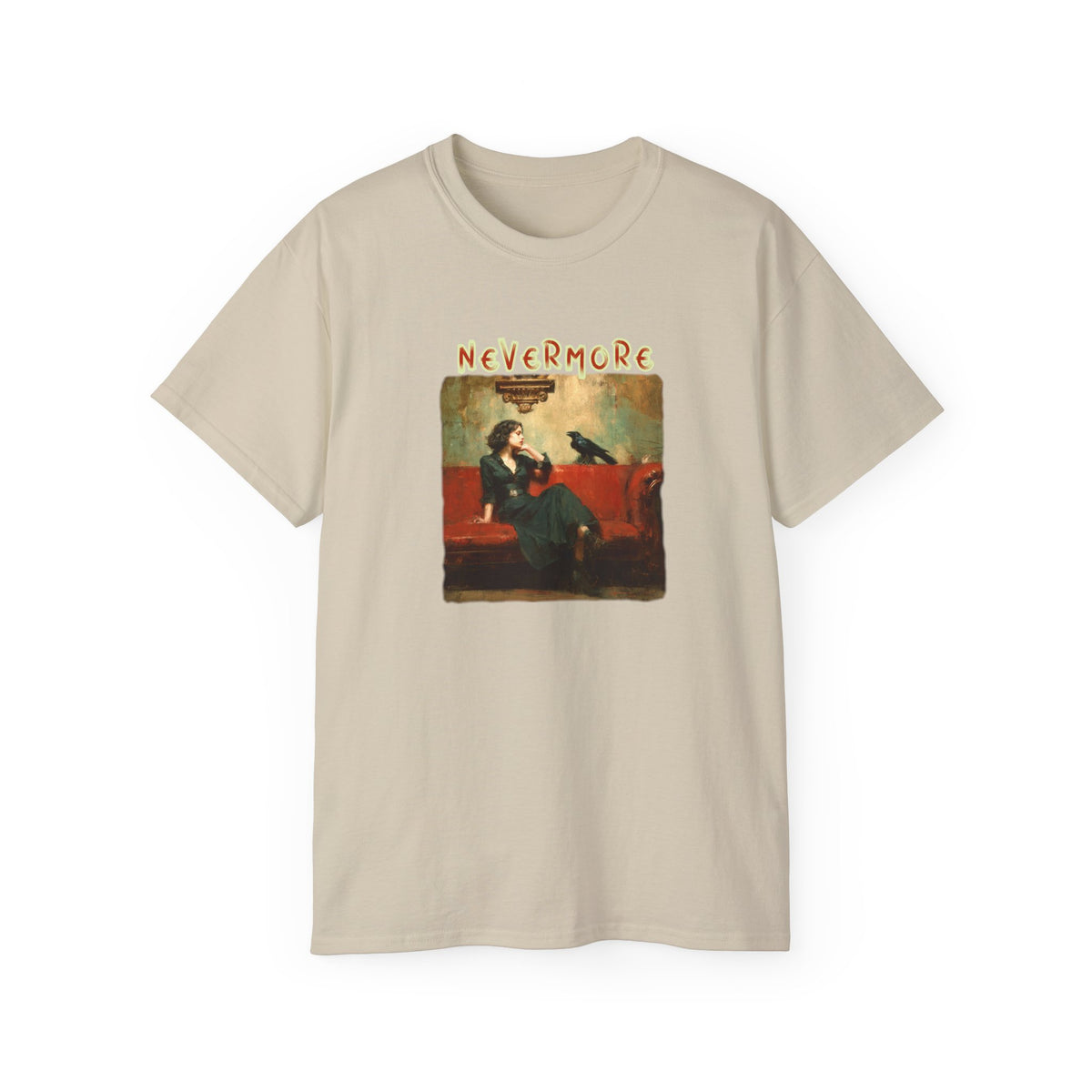 'Nevermore' Raven T-shirt — Edgar Allan Poe. Soft thick cotton Art print T-Shirt