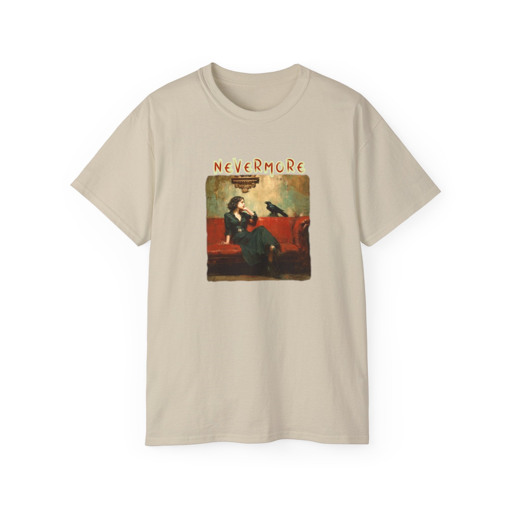 'Nevermore' Raven T-shirt — Edgar Allan Poe. Soft thick cotton Art print T-Shirt