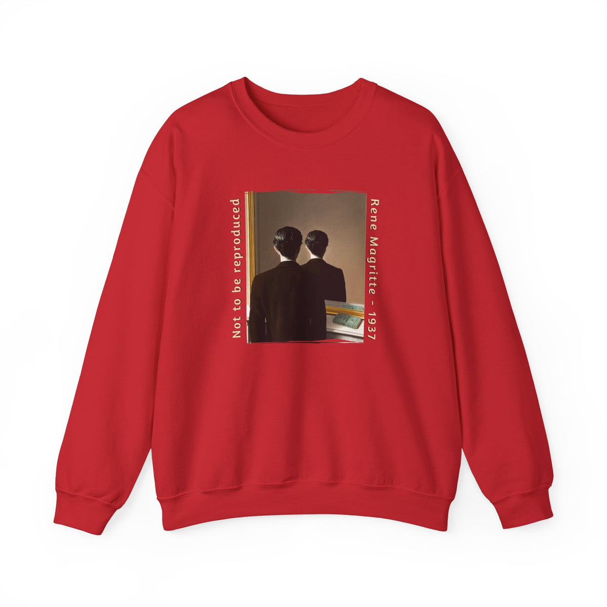 Impression d'art Magritte « La Reproduction Interdite ». Sweat-shirt col rond résistant en molleton de poids moyen