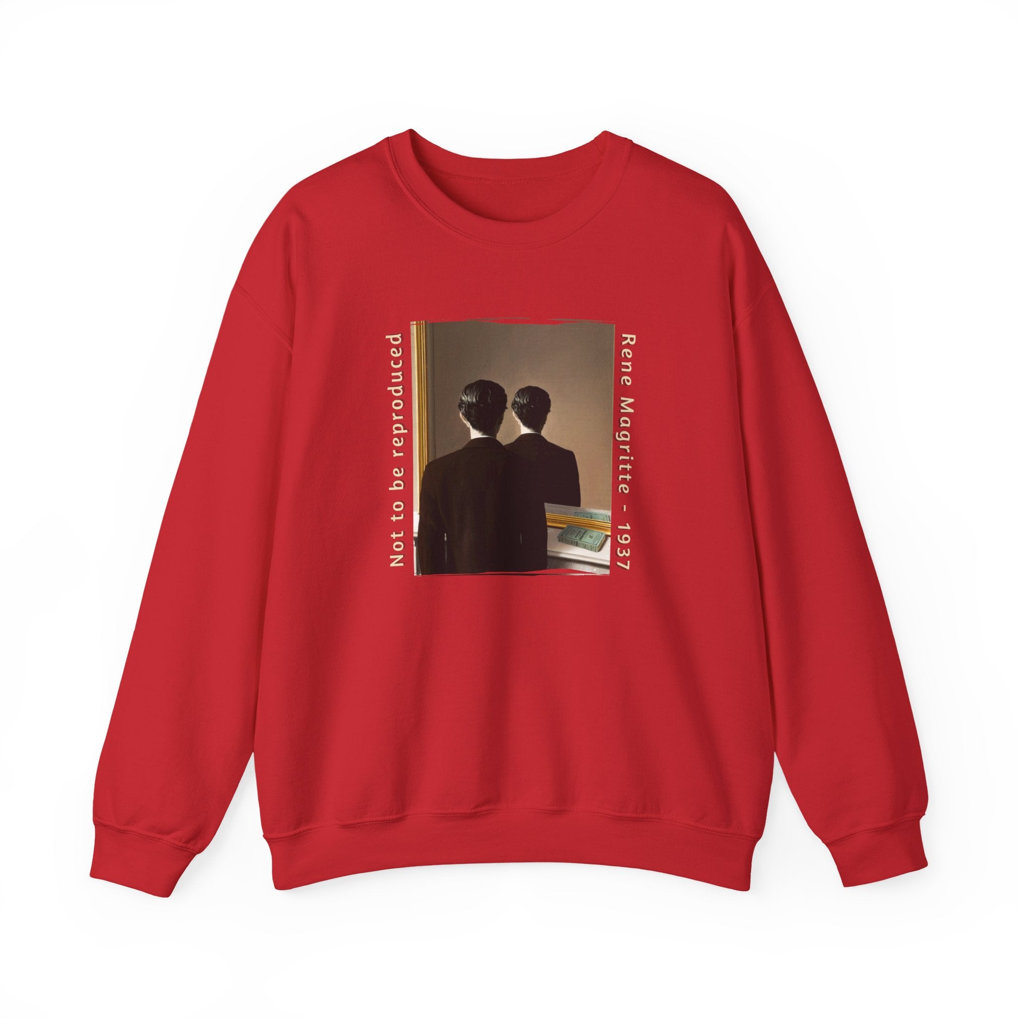 Magritte Art print 'Not to be Reproduced'. Medium heavy blend durable Crewneck Sweatshirt