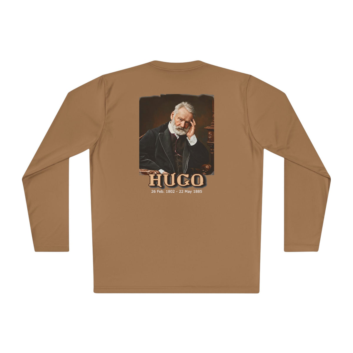 Victor Hugo Art print on the back of a Long Sleeve Lightweight Tee