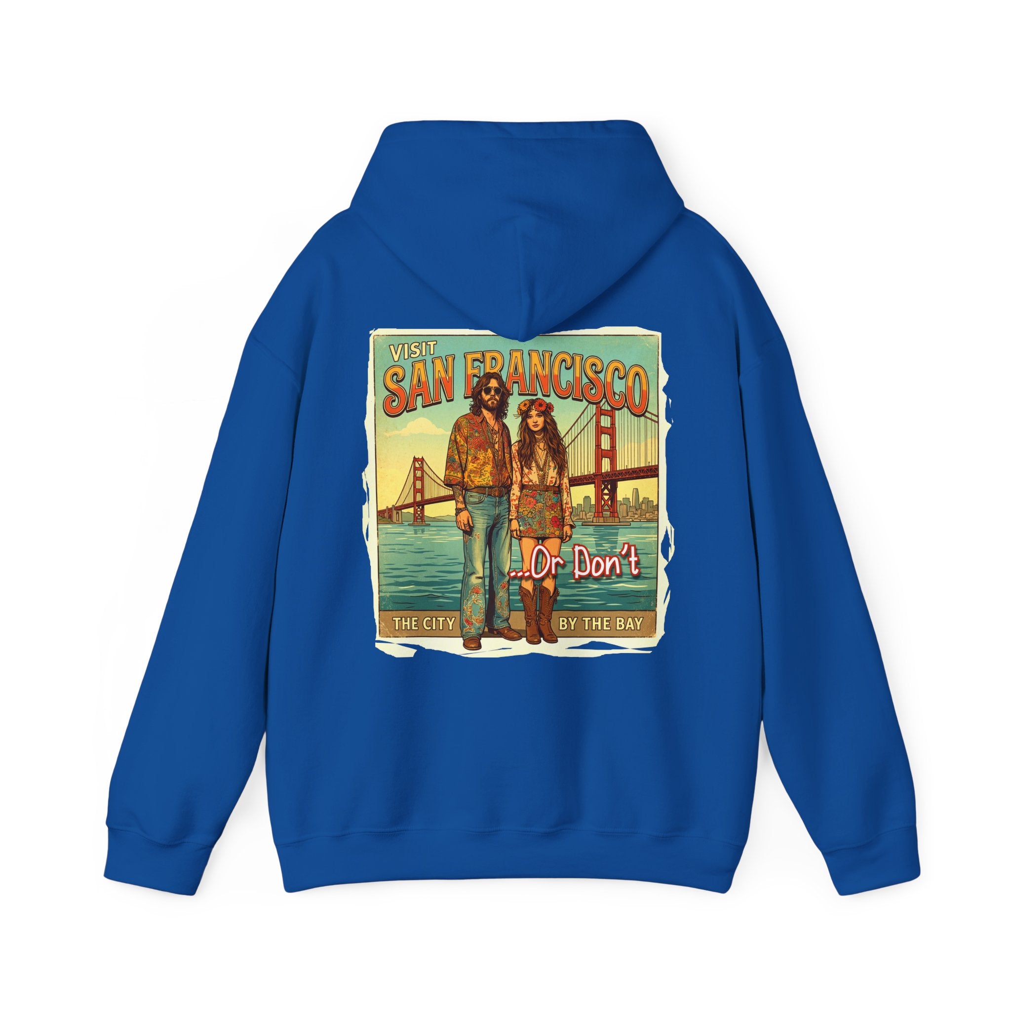 - 'Visit San Francisco' Retro Travel hoodie with Art print.