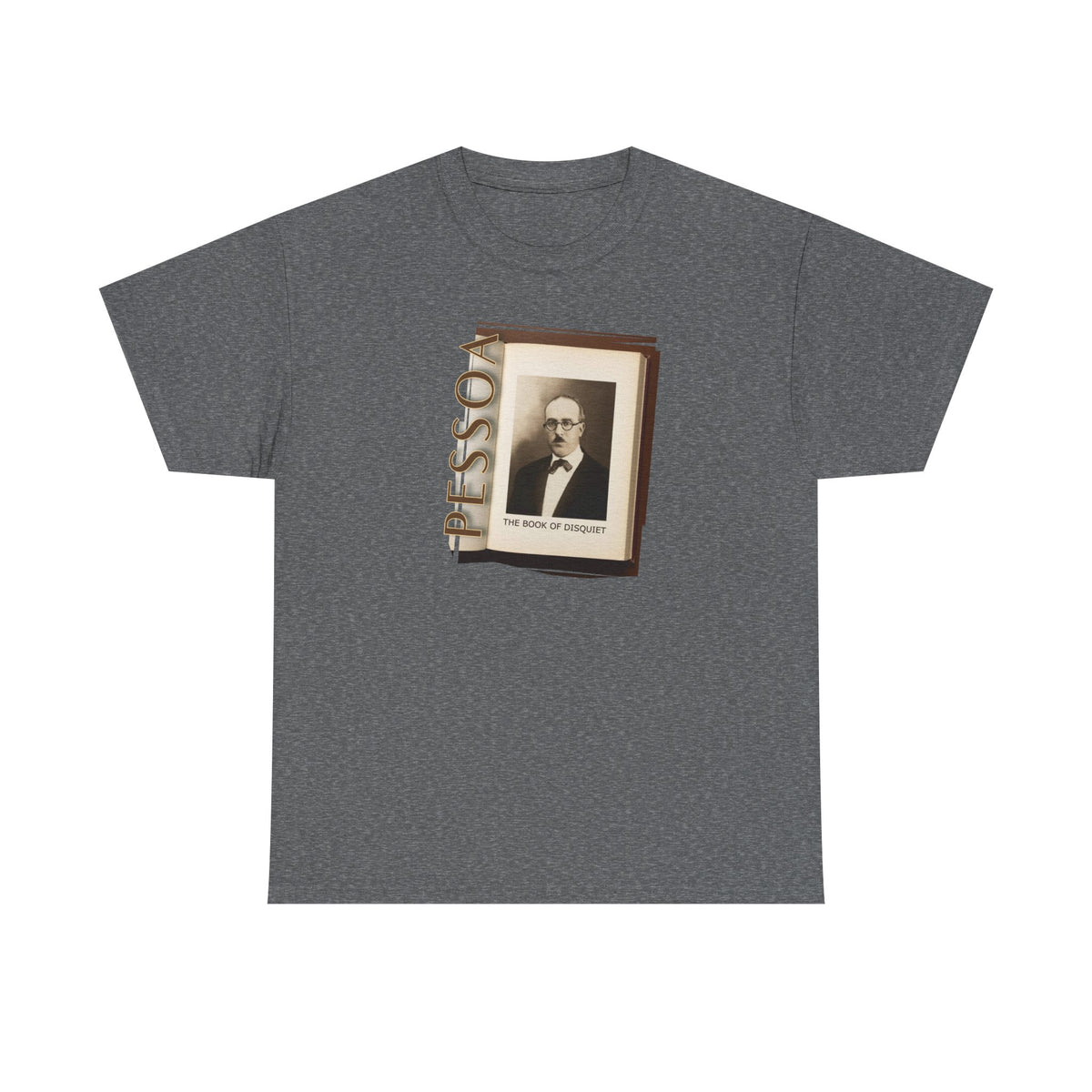 T-shirt 100 % coton de poids moyen avec impression artistique « Pessoa »