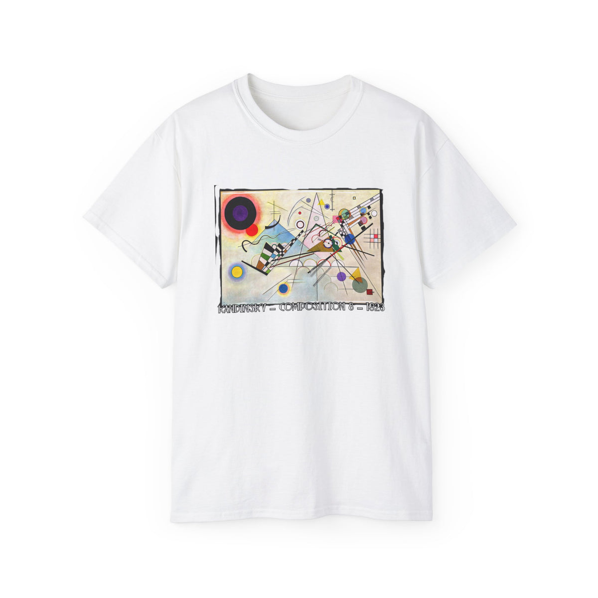Kandinsky 'Composition8' abstract Art print on vintage feel cotton T shirt.